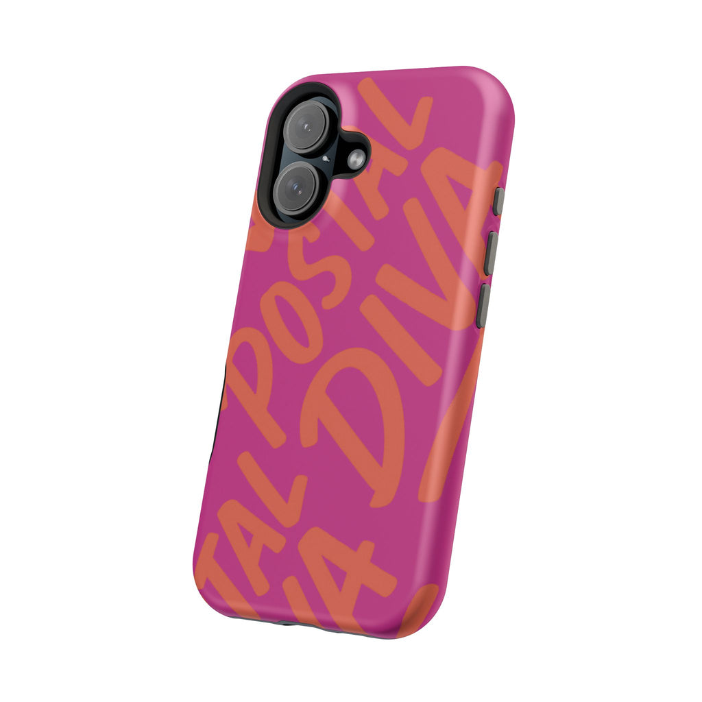 Postal Diva Magnetic Phone Case, Bold Colorful Phone Cover, Phone Case for Postal Divas, Unique Gift for Her, Trendy Smartphone Accessory