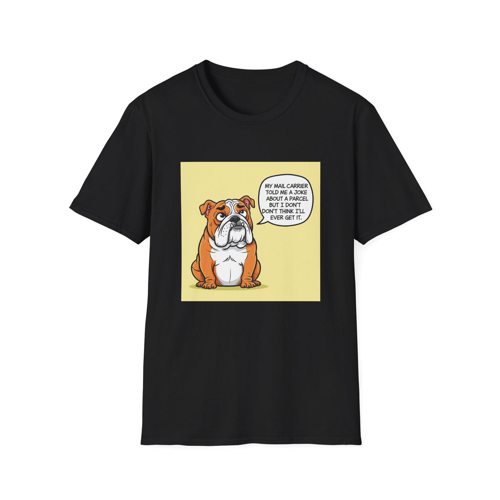 Funny Dog Graphic T-Shirt, Unisex Softstyle Tee, Pet Lover Gift, Animal Humor Shirt, Cute Bulldog Design