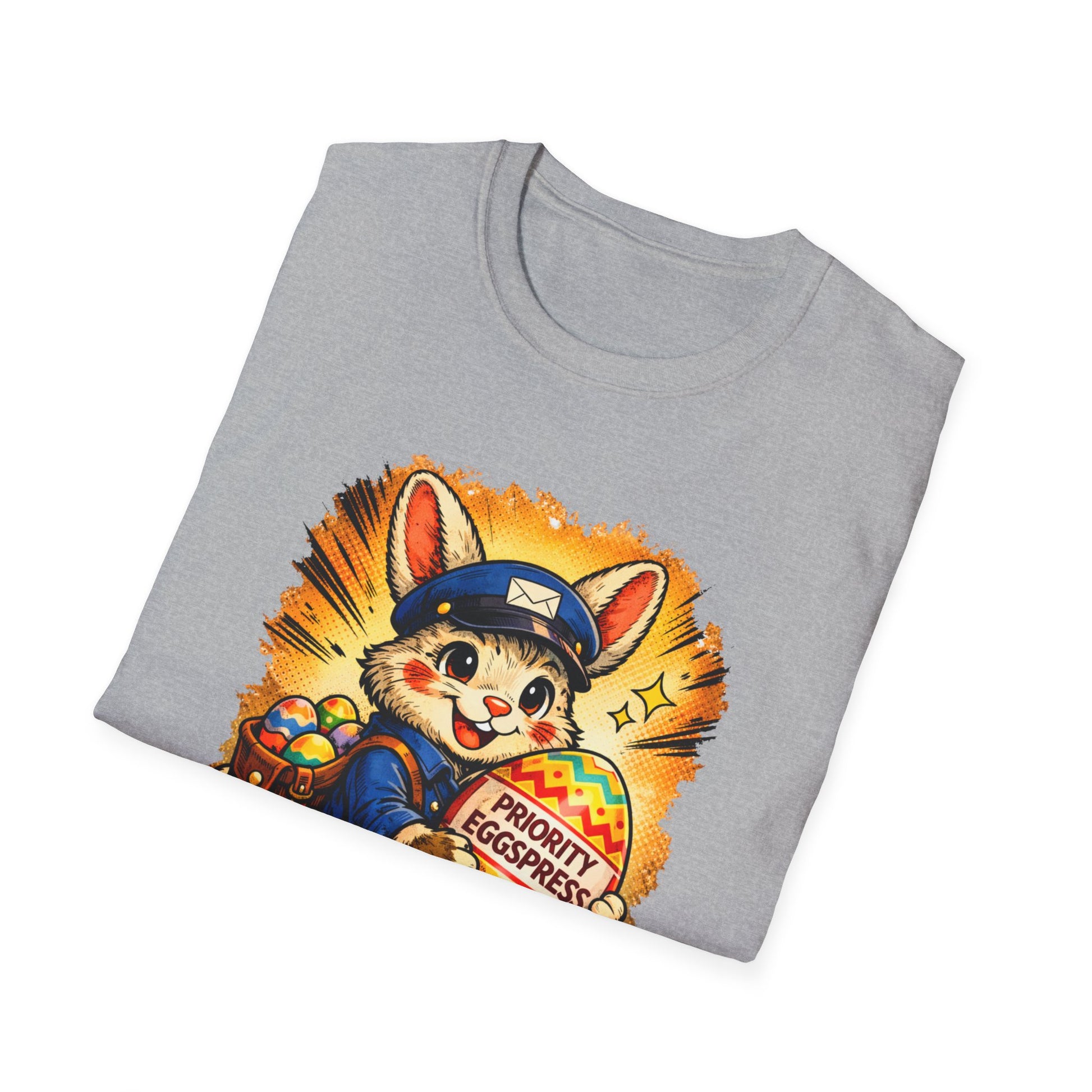 Easter Bunny Mail Carrier T‑Shirt – Cute Postal Bunny with Priority Eggspress Graphic