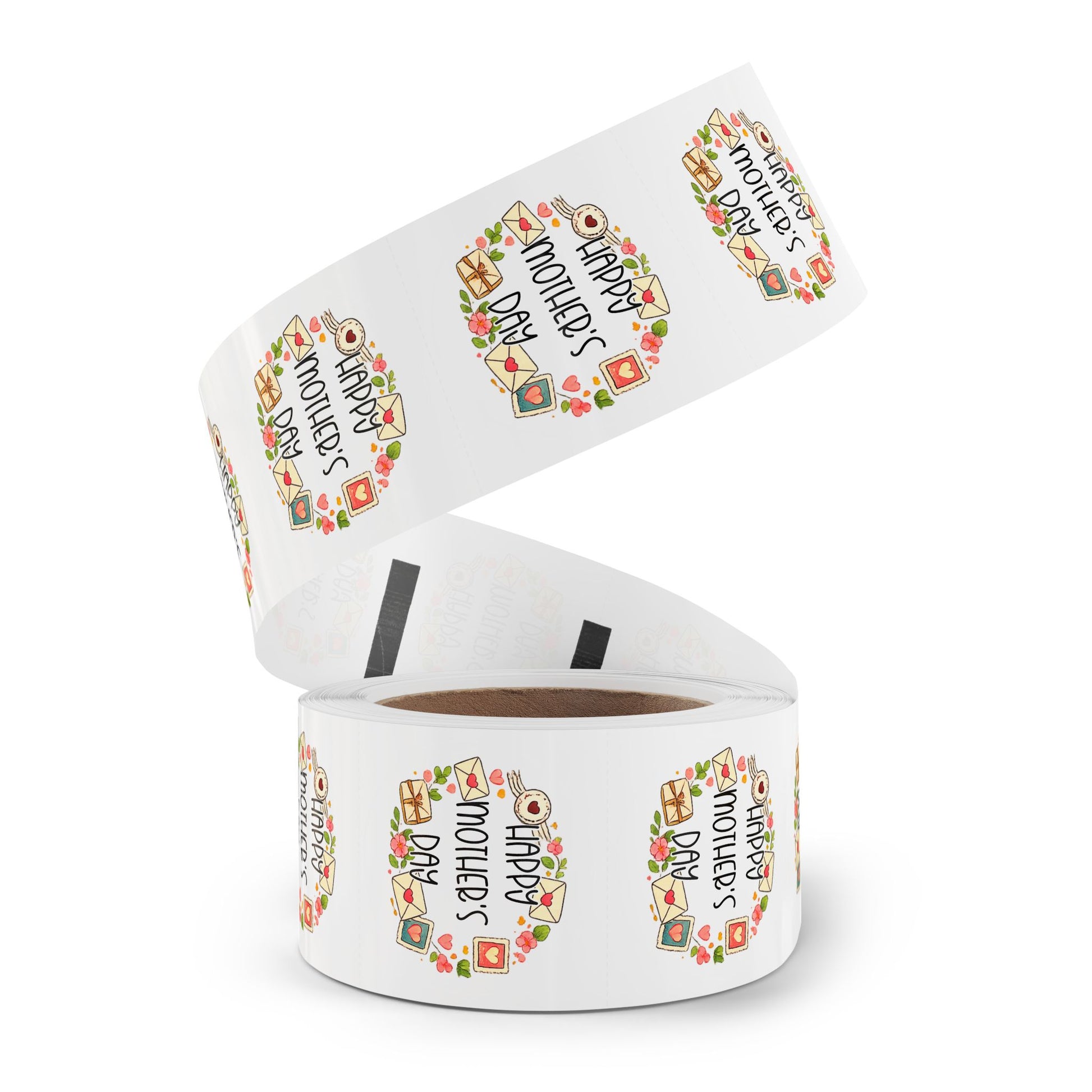 Happy Mother's Day Round Sticker Roll — Happy Mother’s Day Envelope  Seal, Floral Mail Envelope Labels for Gifts & Cards