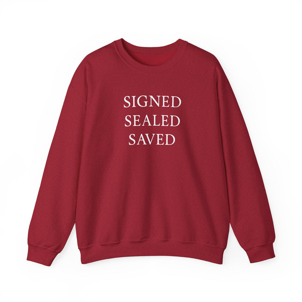 Signed Sealed Saved Crewneck Sweatshirt, Postal Workers Sweatshirts, Christian Sweatshirts, Gifts For Postal Workers, Gift Ideas.