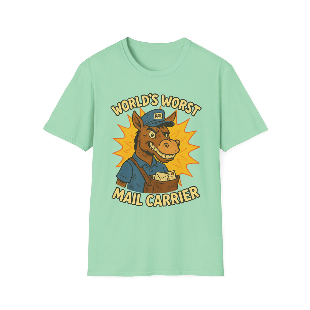 World's Worst Mail Carrier T-Shirt, Funny Gift for Mailman, Humorous Apparel, Quirky Work Tee, Unisex Softstyle Shirt