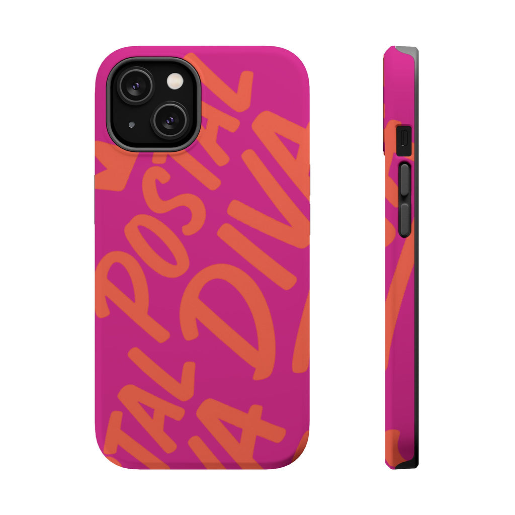 Postal Diva Magnetic Phone Case, Bold Colorful Phone Cover, Phone Case for Postal Divas, Unique Gift for Her, Trendy Smartphone Accessory