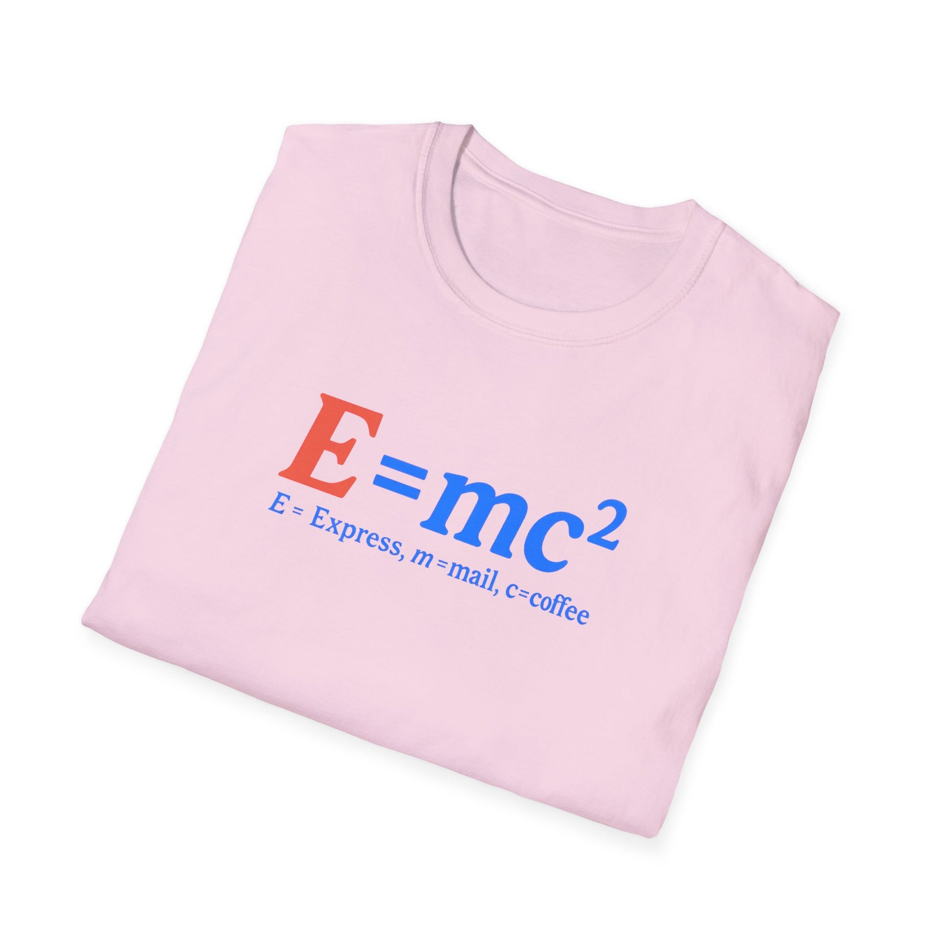 E=mc Unisex Softstyle T-Shirt - Science Tee for Math Lovers, Geek Clothing, Gift for Students, Casual Wear, Educational Apparel