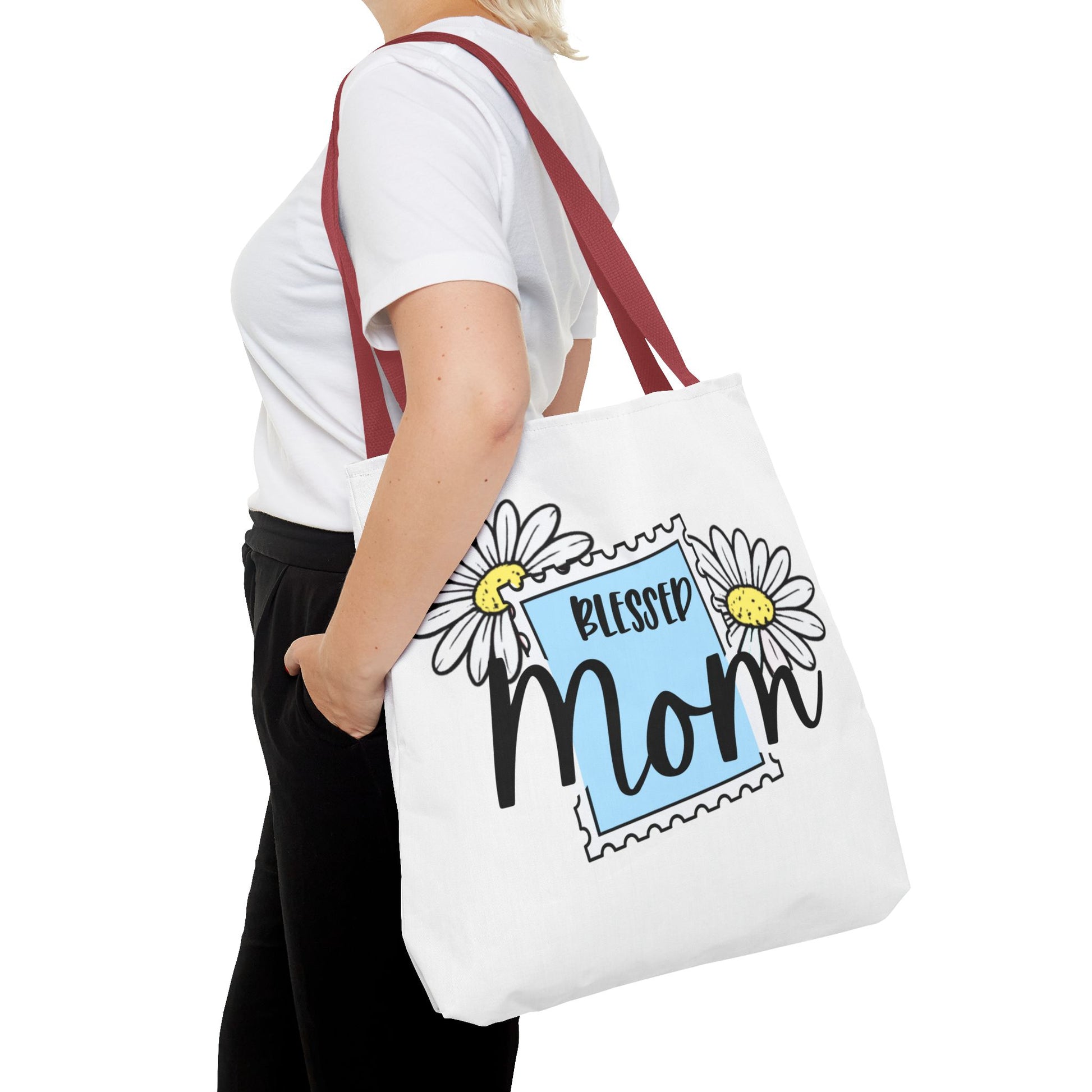 Blessed Mom Daisy Tote Bag — Floral Mother's Day Canvas Tote