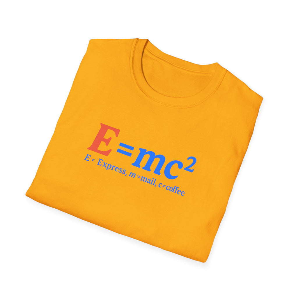 E=mc Unisex Softstyle T-Shirt - Science Tee for Math Lovers, Geek Clothing, Gift for Students, Casual Wear, Educational Apparel