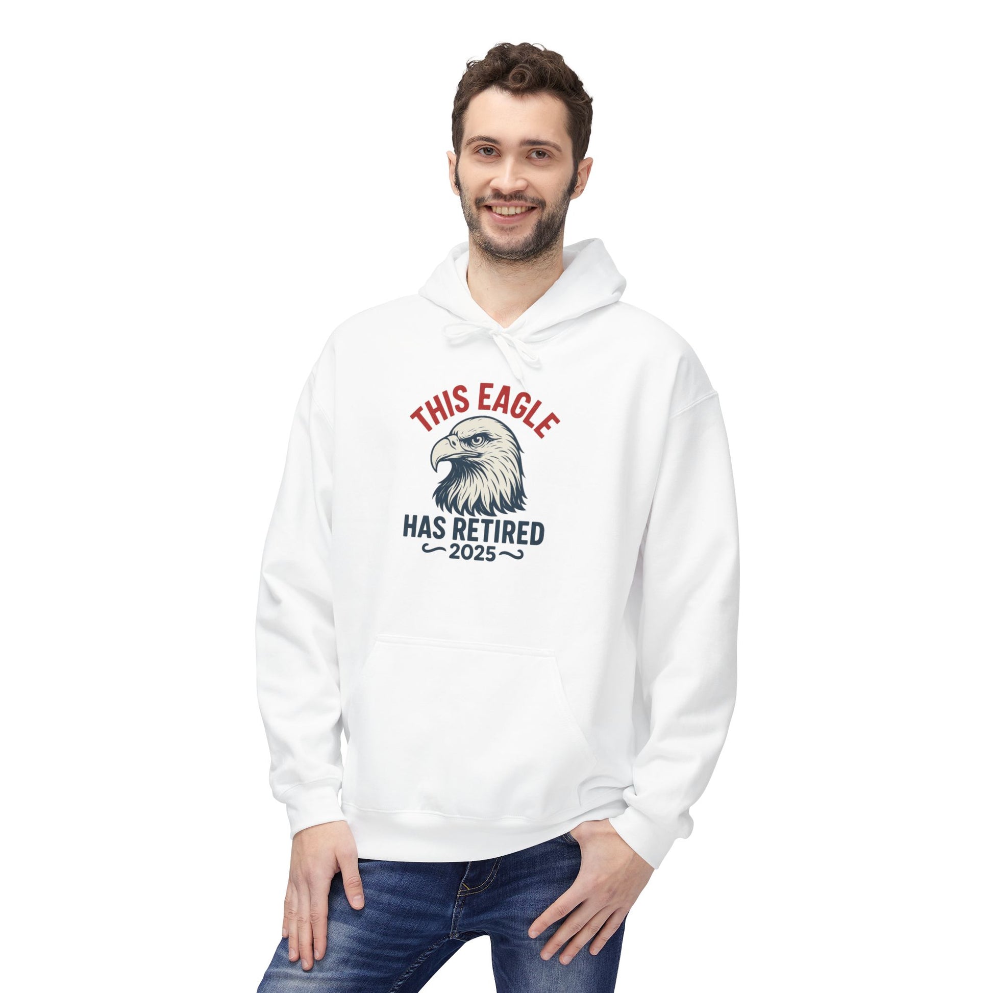 “This Eagle Has Retired” Retirement Eagle Hoodie - Unisex Midweight Fleece, Inspirational Gifts, Gifts For Postal Workers, Inspirational Gift Ideas