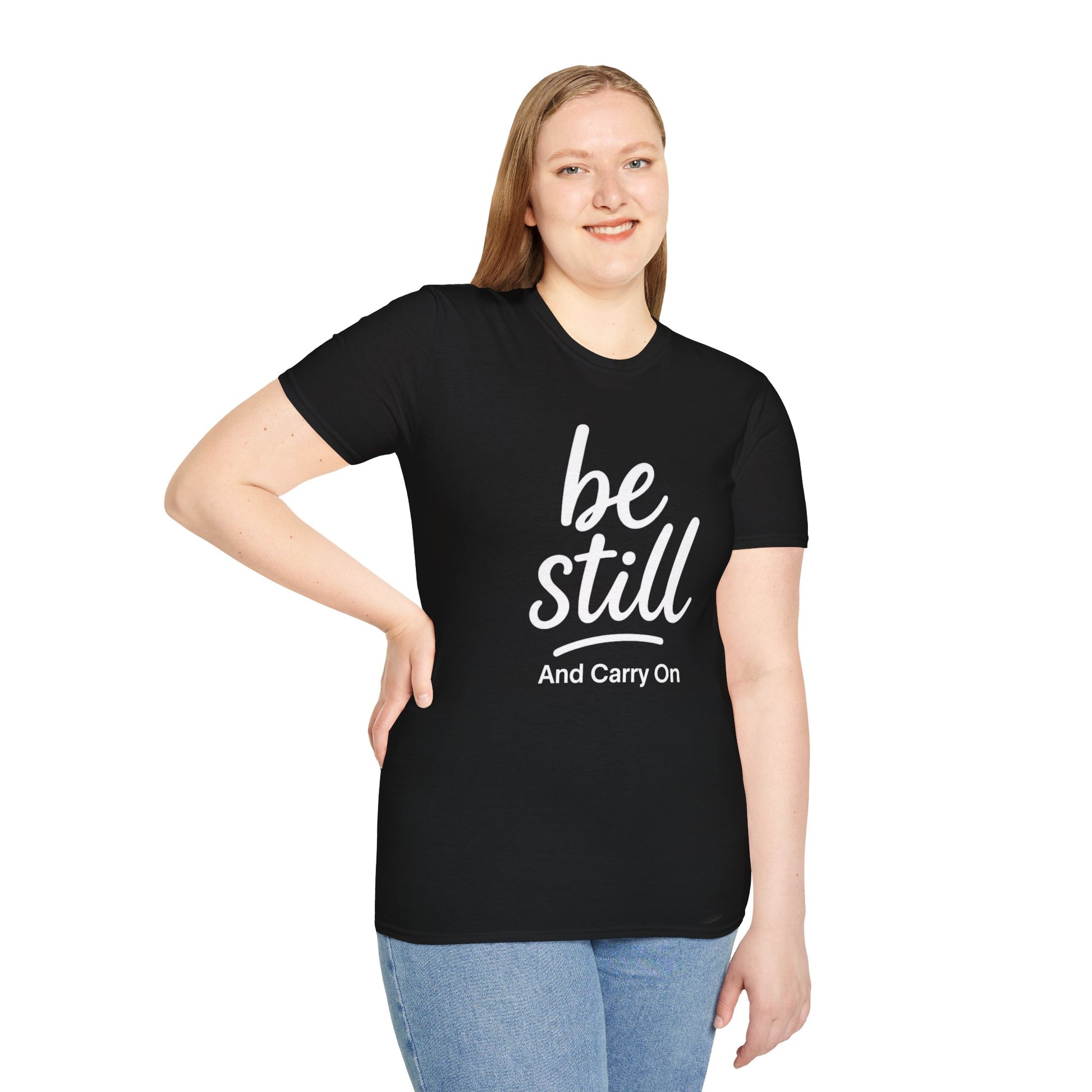 Be Still And Carry On Graphic Tee- Inspirational T-Shirt design for postal workers and people of faith
