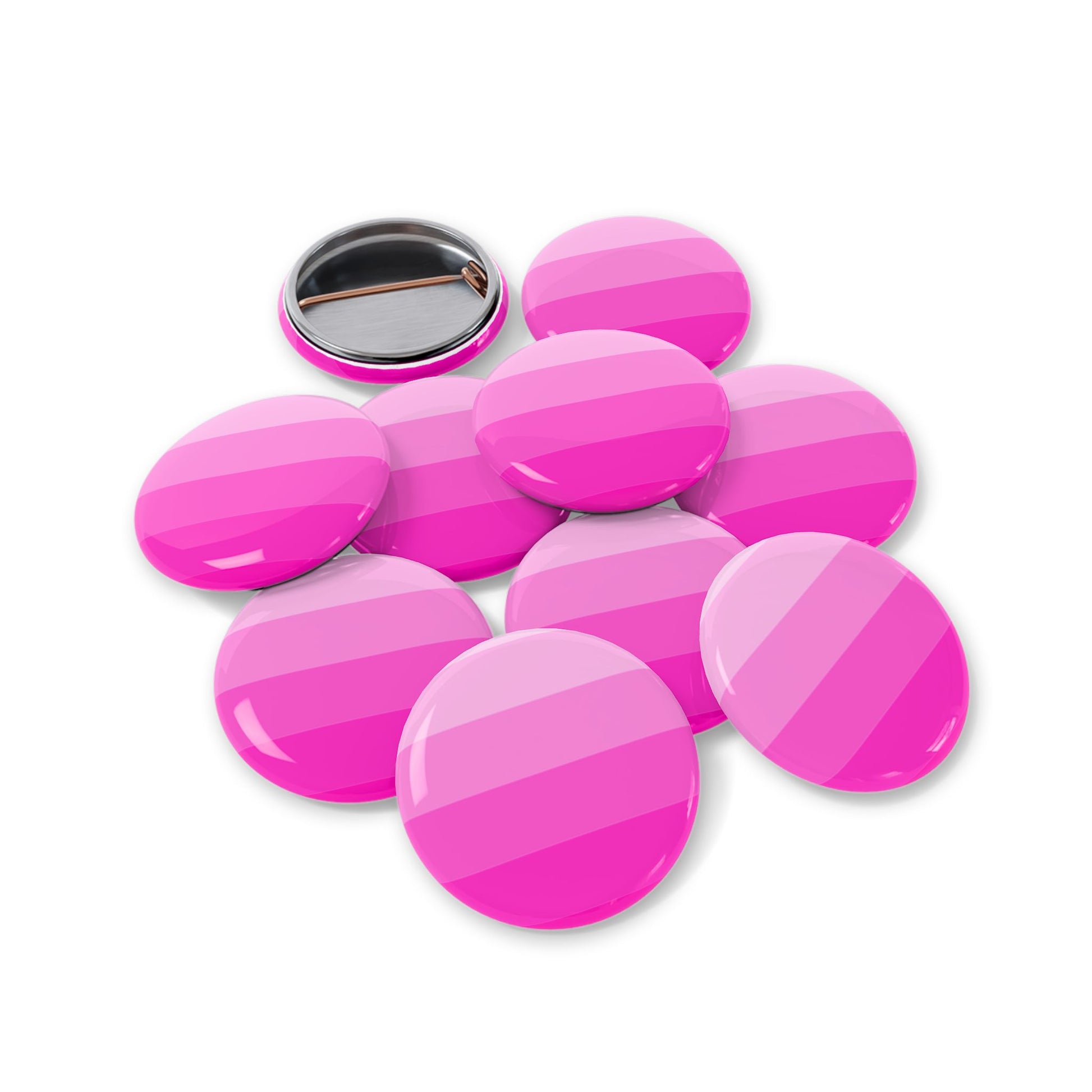 Breast Cancer Awareness Round Pin - Pink Gradient Awareness Button
