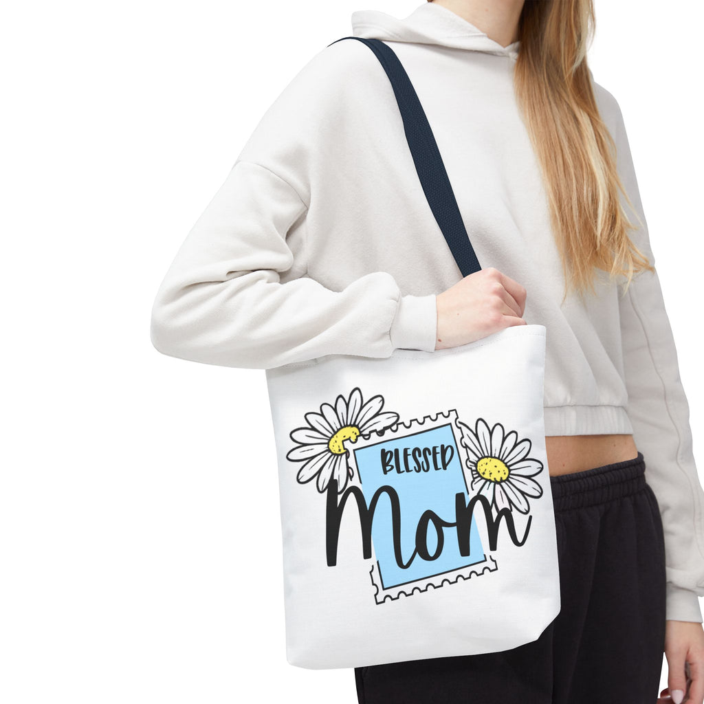 Blessed Mom Daisy Tote Bag — Floral Mother's Day Canvas Tote