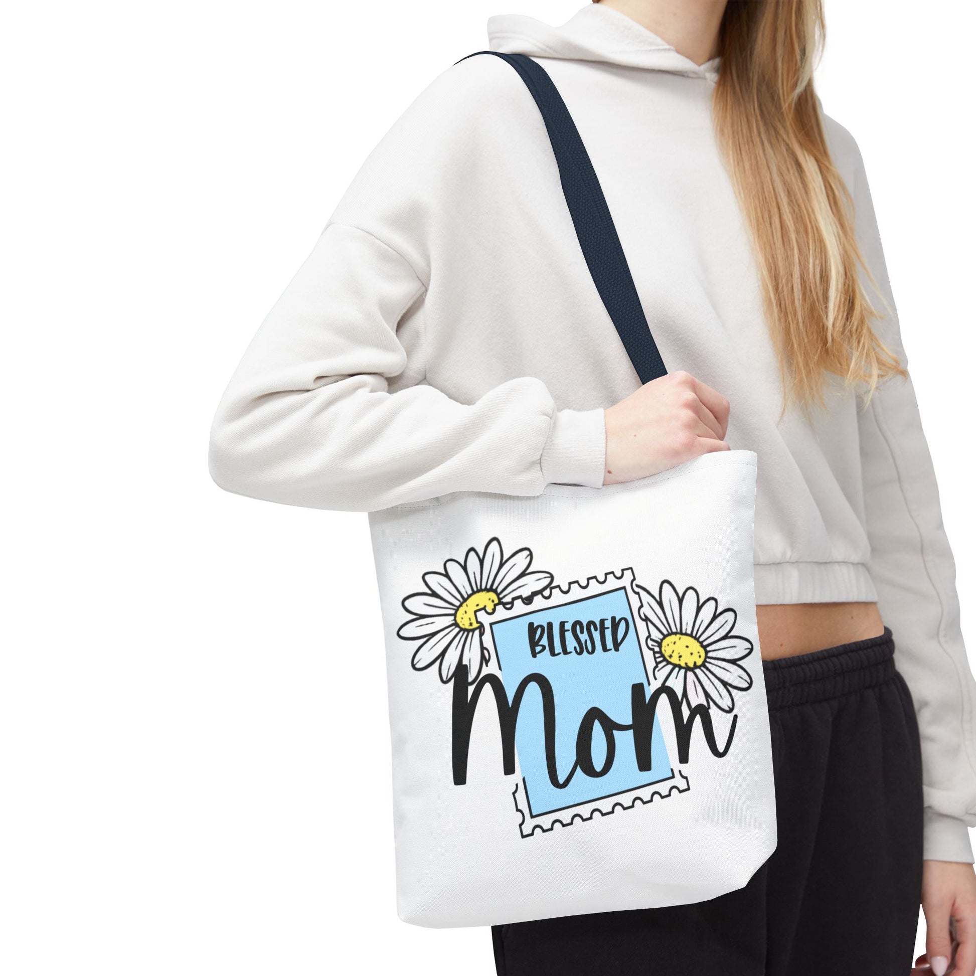 Blessed Mom Daisy Tote Bag — Floral Mother's Day Canvas Tote