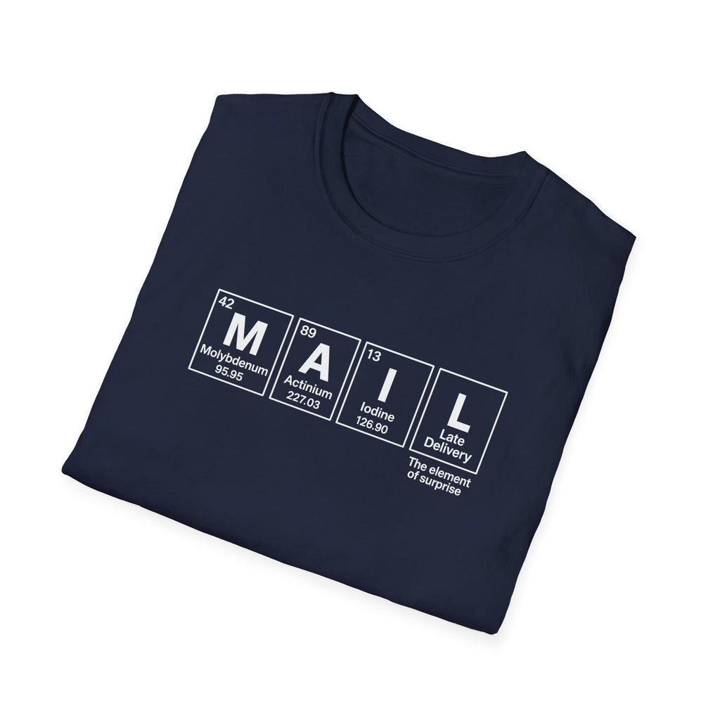 Postal, Chemistry Inspired Unisex T-Shirt - 'MAIL' Graphic Tee, Science Lover Gift, Casual Wear, Birthday Present, Unique Apparel