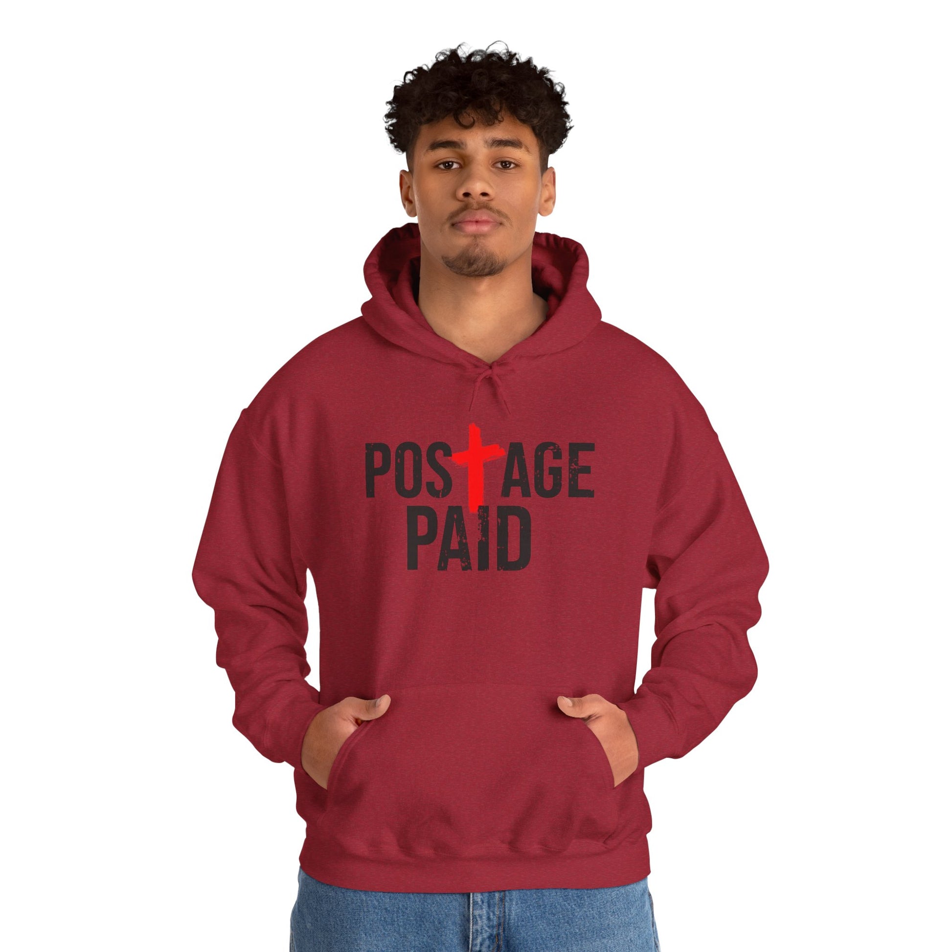 Postage Paid Graphic Hoodie, Christian Hoody, Gifts for Postal Workers, Inspirational Gifts, Inspirational Hoody.