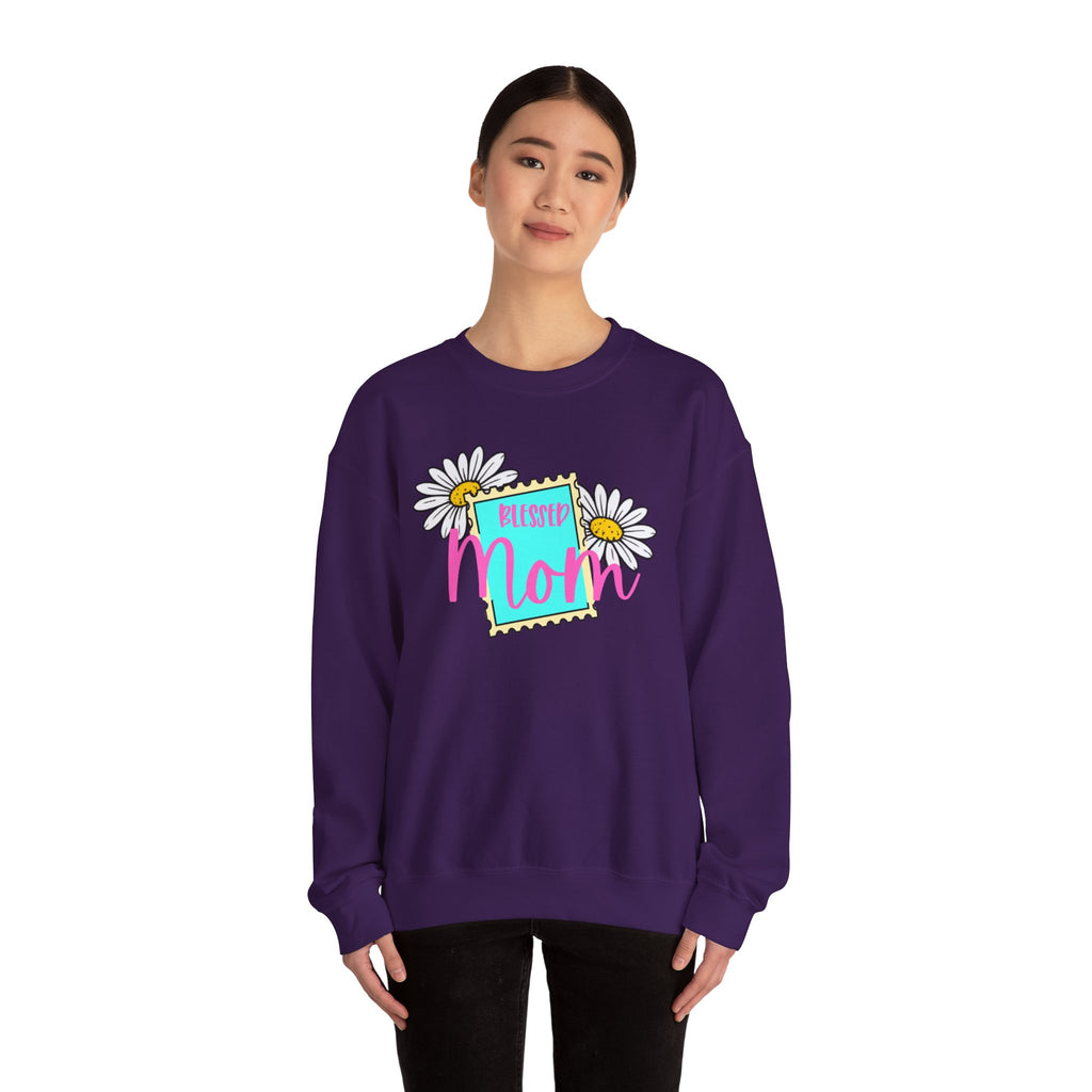 Blessed Mom Sweatshirt – Cute Mother’s Day Gift for Mom | Minimalist Stamp Design Crewneck | Mama Gift, Gift for Her