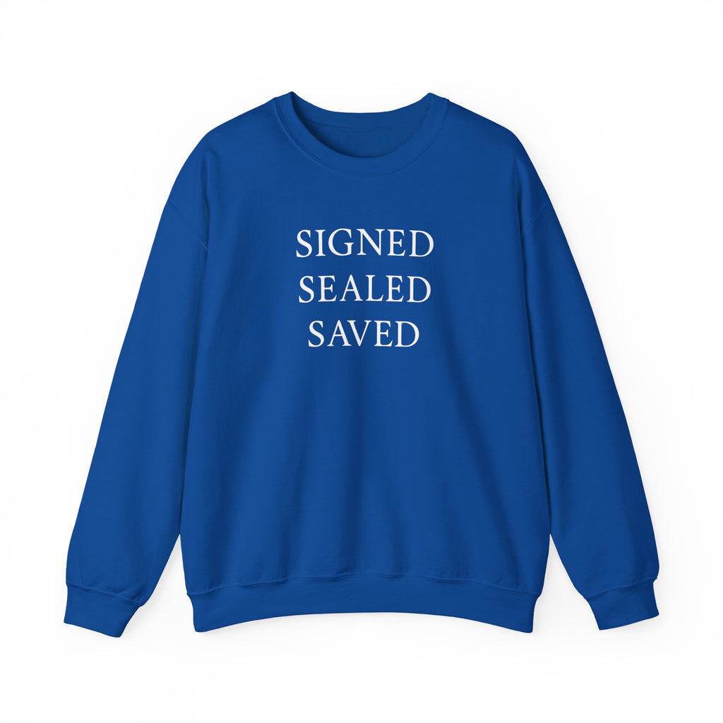 Signed Sealed Saved Crewneck Sweatshirt, Postal Workers Sweatshirts, Christian Sweatshirts, Gifts For Postal Workers, Gift Ideas.