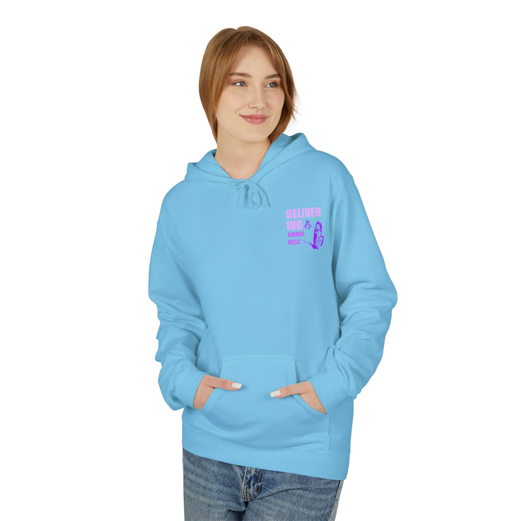 Delivering Awareness Butterfly Hoodie — Lupus Awareness Purple Butterfly Hoodie