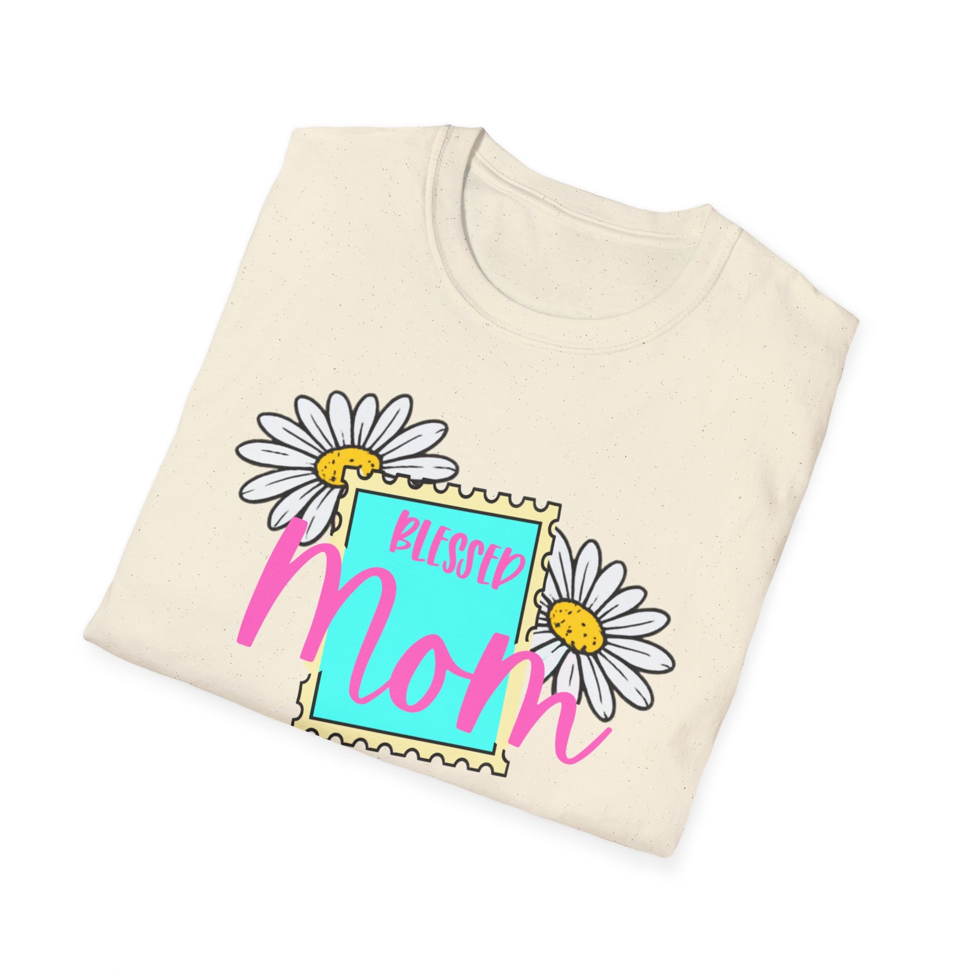 Blessed Mom T-Shirt – Cute Mother’s Day Gift for Mom | Minimalist Stamp Design Mom Tee | Gift for Her, Mama Shirt