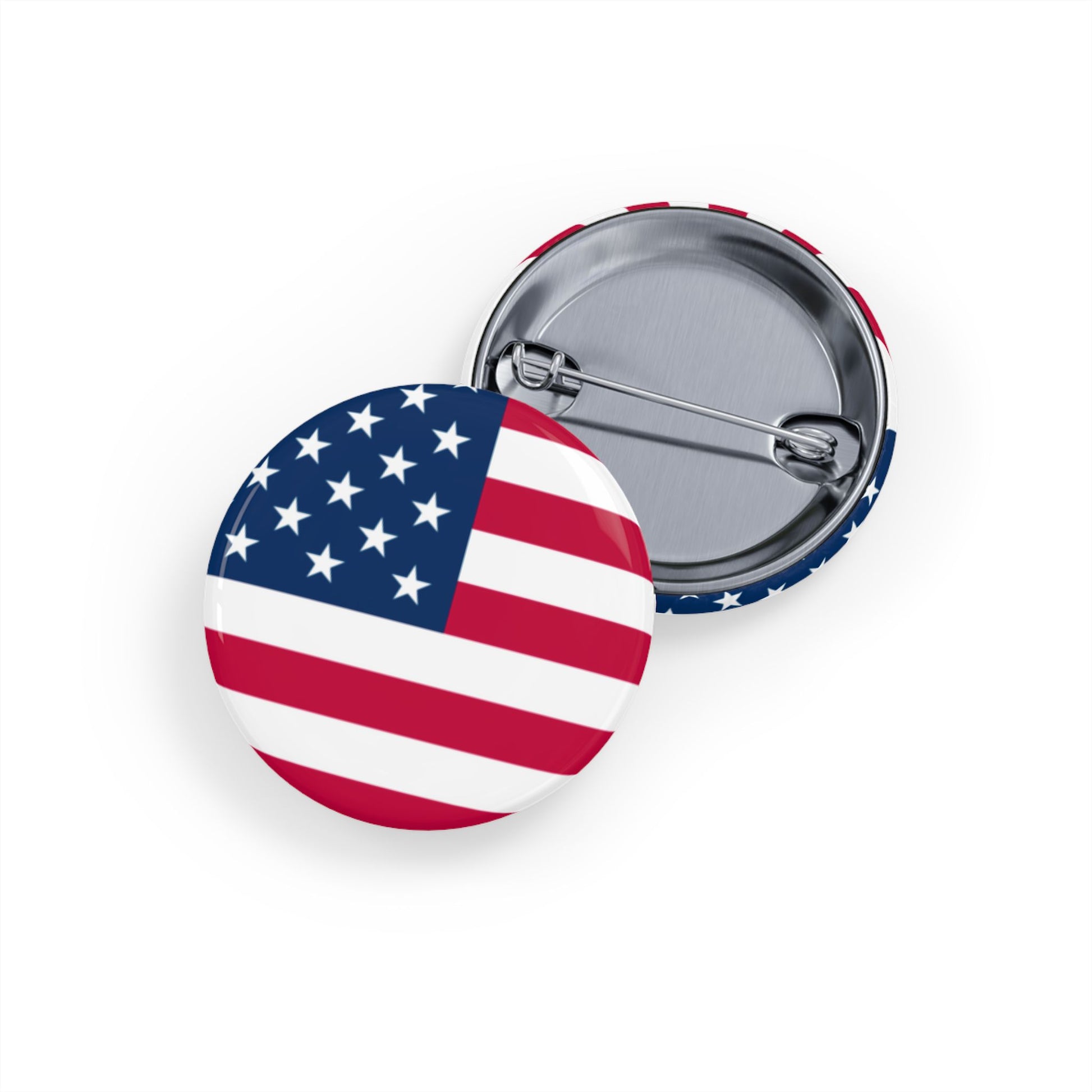 American Flag Round Pin — USA Patriot Button for Jackets, Backpacks & 4th of July