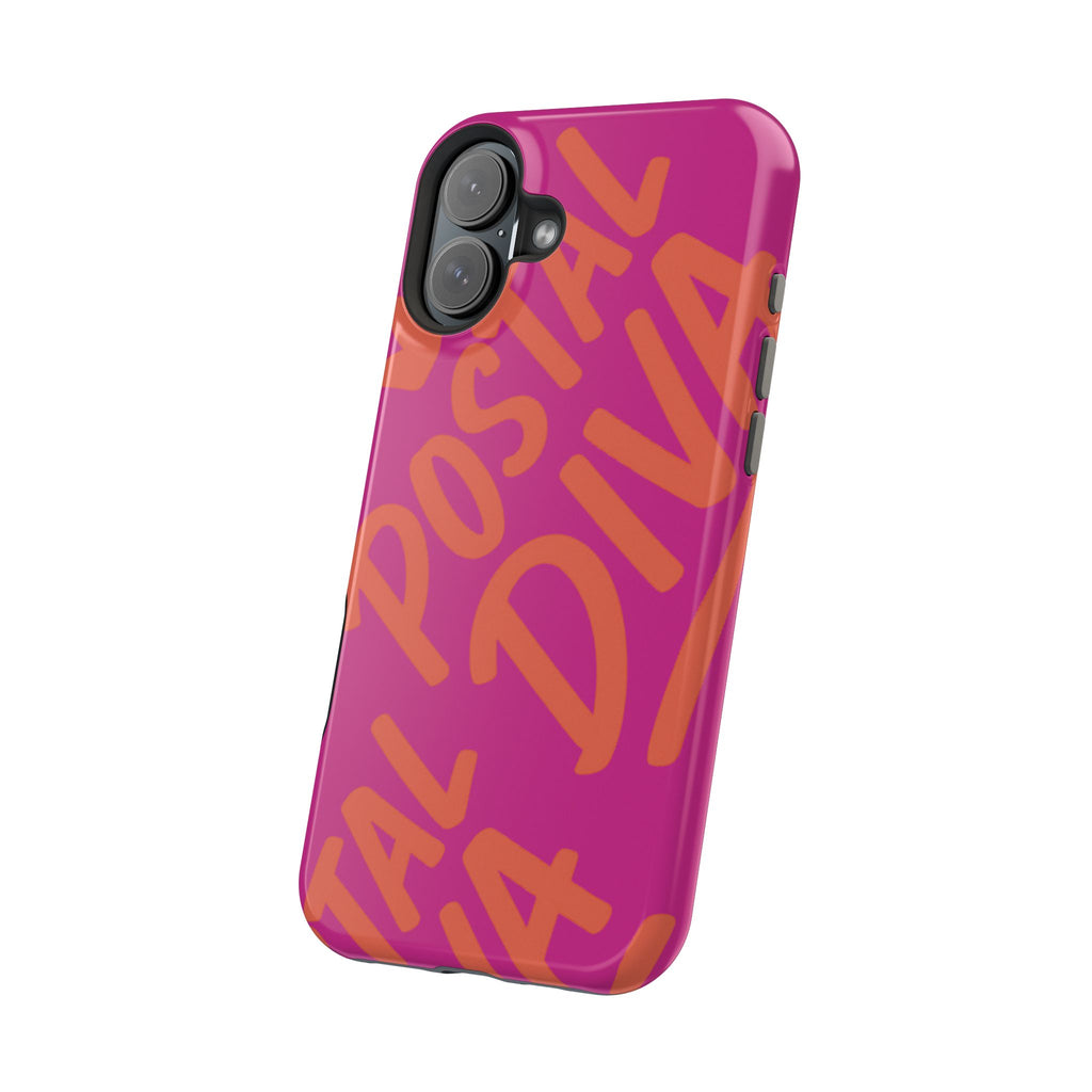 Postal Diva Magnetic Phone Case, Bold Colorful Phone Cover, Phone Case for Postal Divas, Unique Gift for Her, Trendy Smartphone Accessory