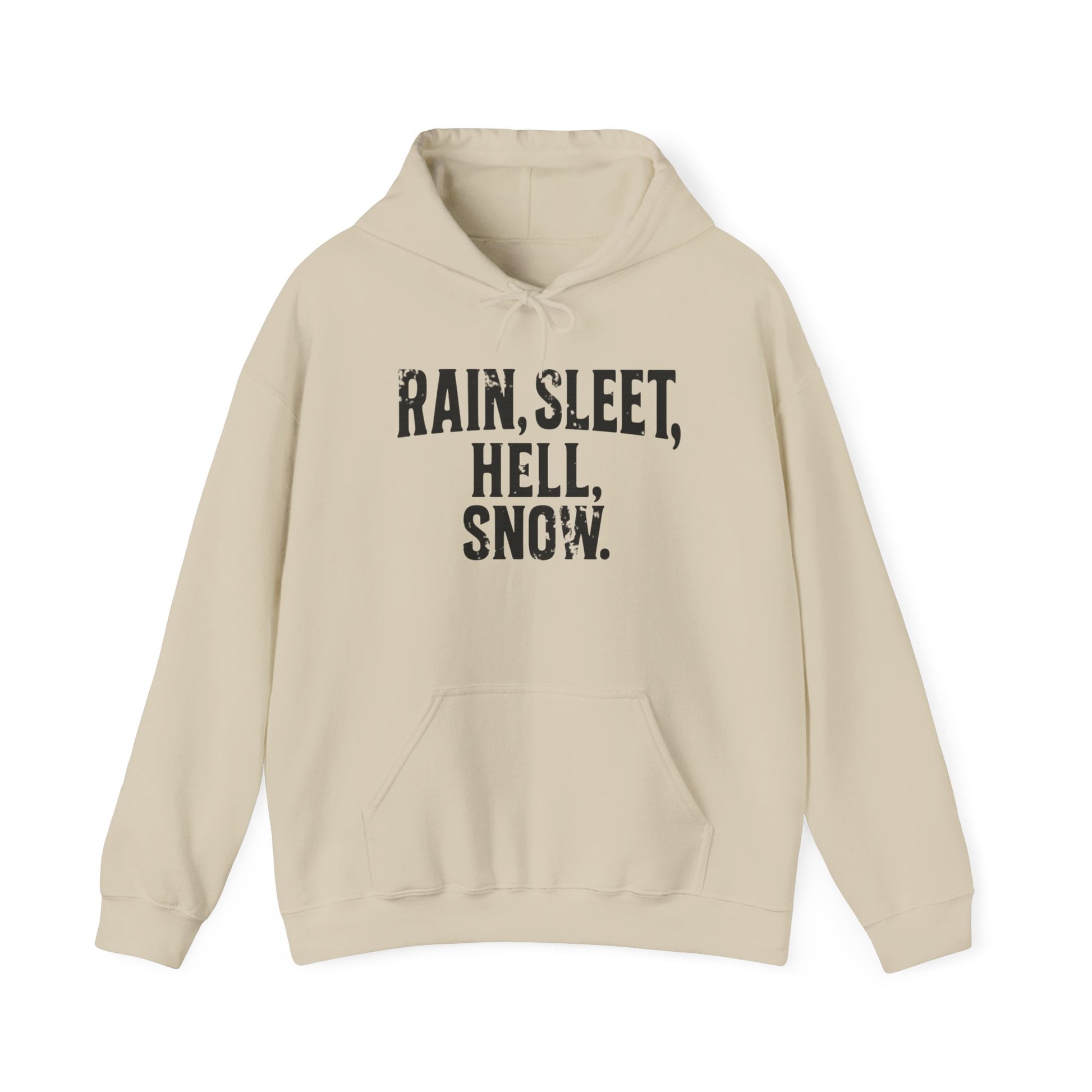Rain, Sleet, Hell, Snow Unisex Hoodie - Cozy Sweatshirt for All Weather, Perfect Gift for Postal Workers, Weather Lovers, Year-Round Comfort, Casual Style
