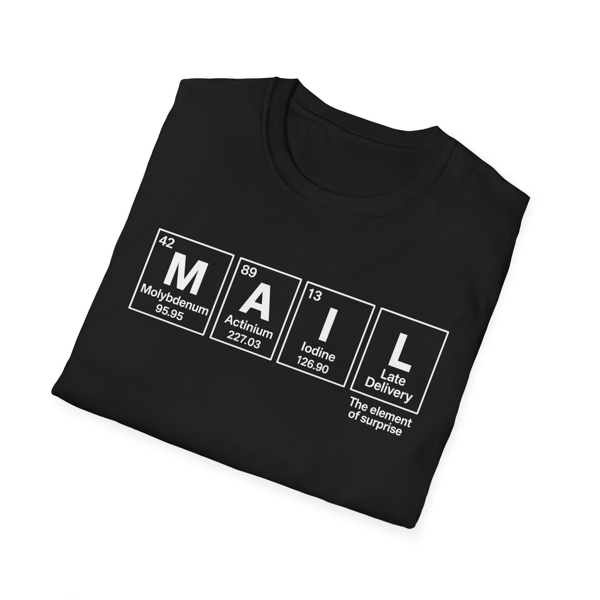 Postal, Chemistry Inspired Unisex T-Shirt - 'MAIL' Graphic Tee, Science Lover Gift, Casual Wear, Birthday Present, Unique Apparel