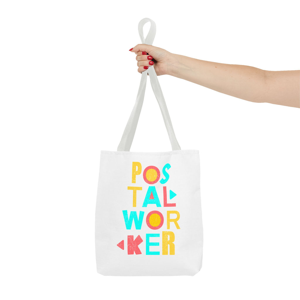 Postal Worker Tote Bag — Colorful Retro Typography Mail Carrier Gift
