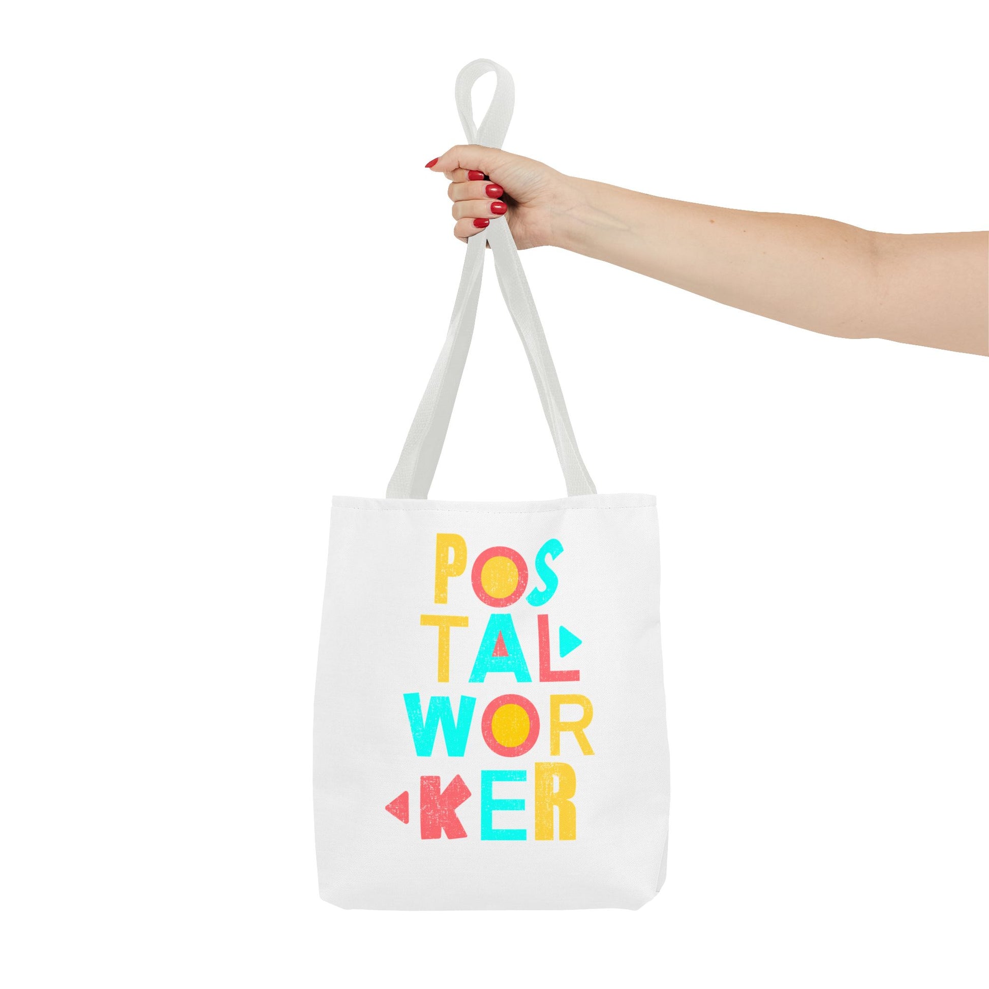 Postal Worker Tote Bag — Colorful Retro Typography Mail Carrier Gift