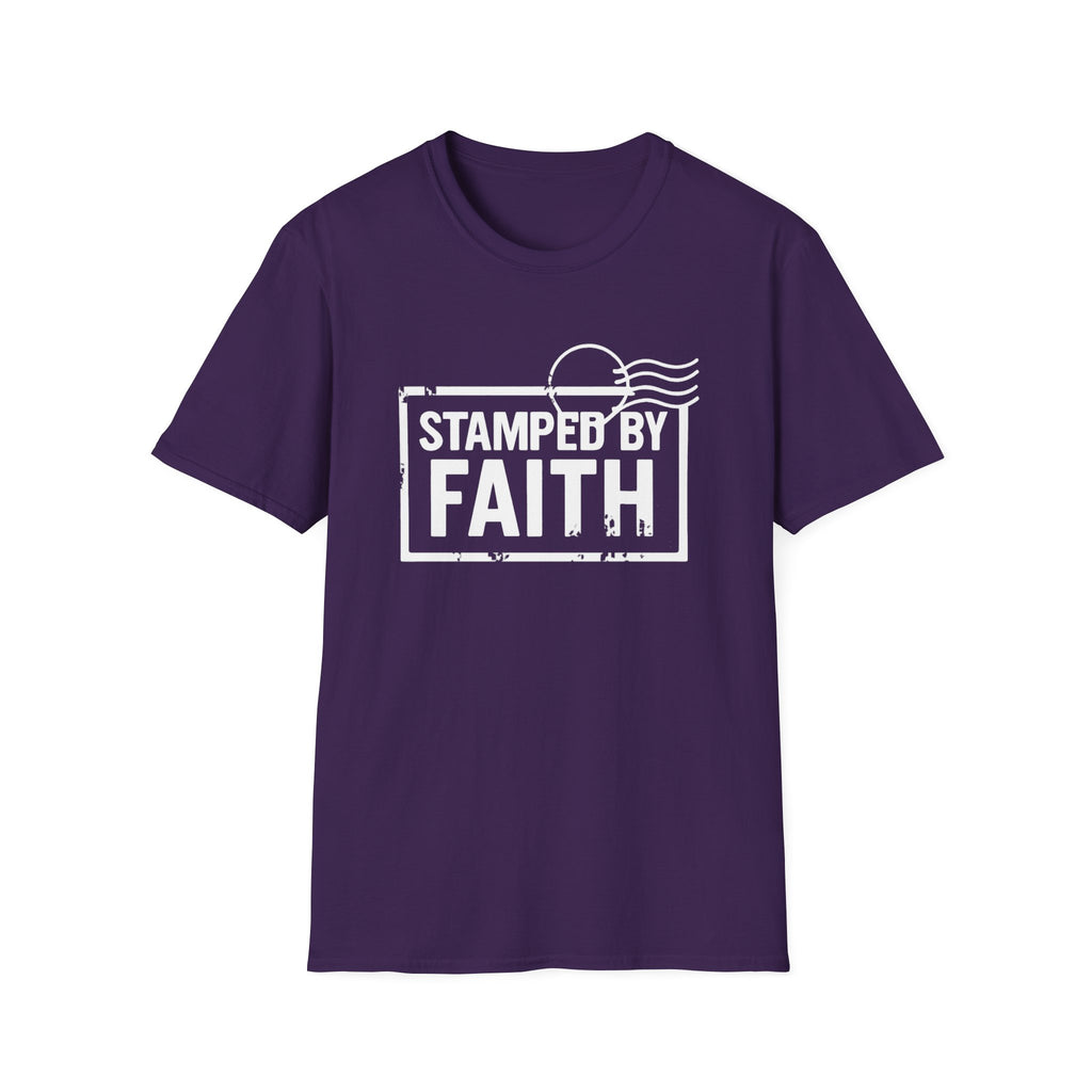 “Stamped By Faith” Faith-Inspired Unisex Soft style T-Shirt, Casual Wear, Gift for Believers, Faith-Based Apparel, Perfect for Everyday, Christian Apparel