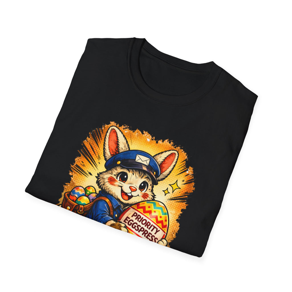 Easter Bunny Mail Carrier T‑Shirt – Cute Postal Bunny with Priority Eggspress Graphic