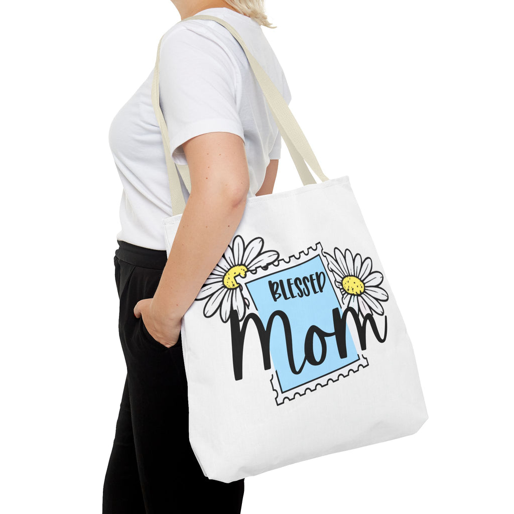 Blessed Mom Daisy Tote Bag — Floral Mother's Day Canvas Tote