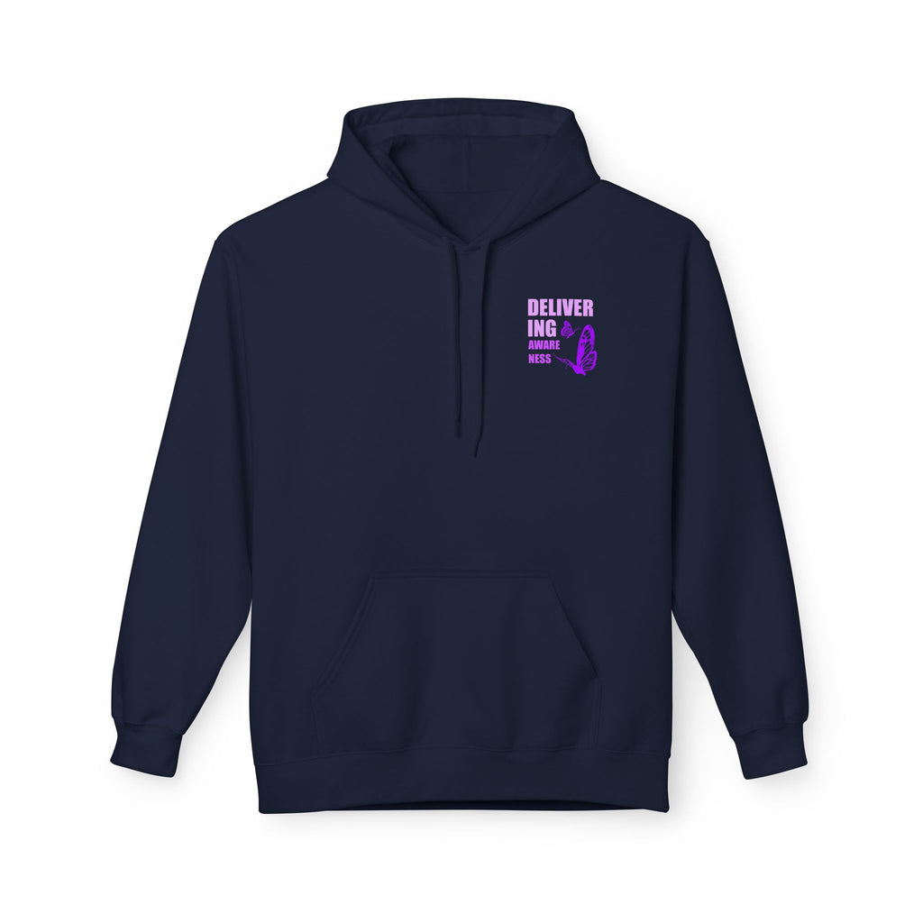 Delivering Awareness Butterfly Hoodie — Lupus Awareness Purple Butterfly Hoodie