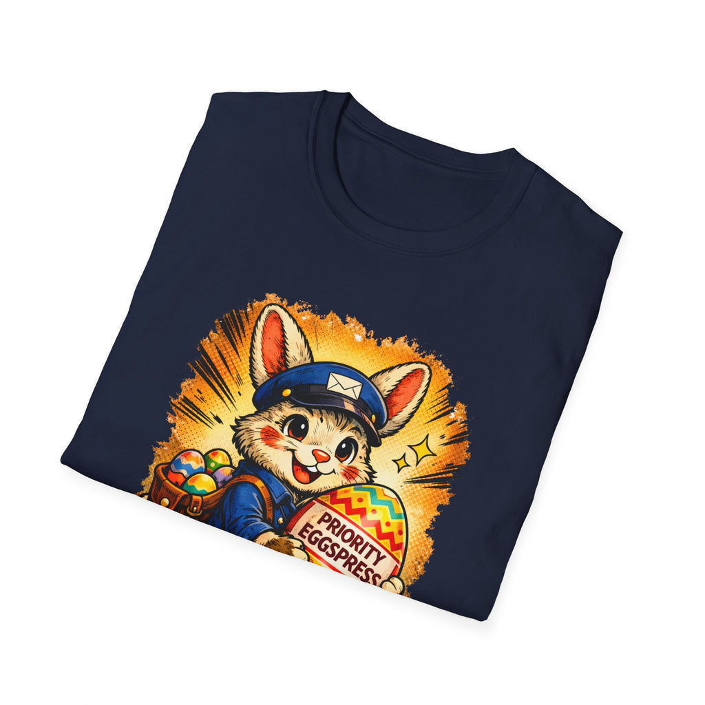 Easter Bunny Mail Carrier T‑Shirt – Cute Postal Bunny with Priority Eggspress Graphic