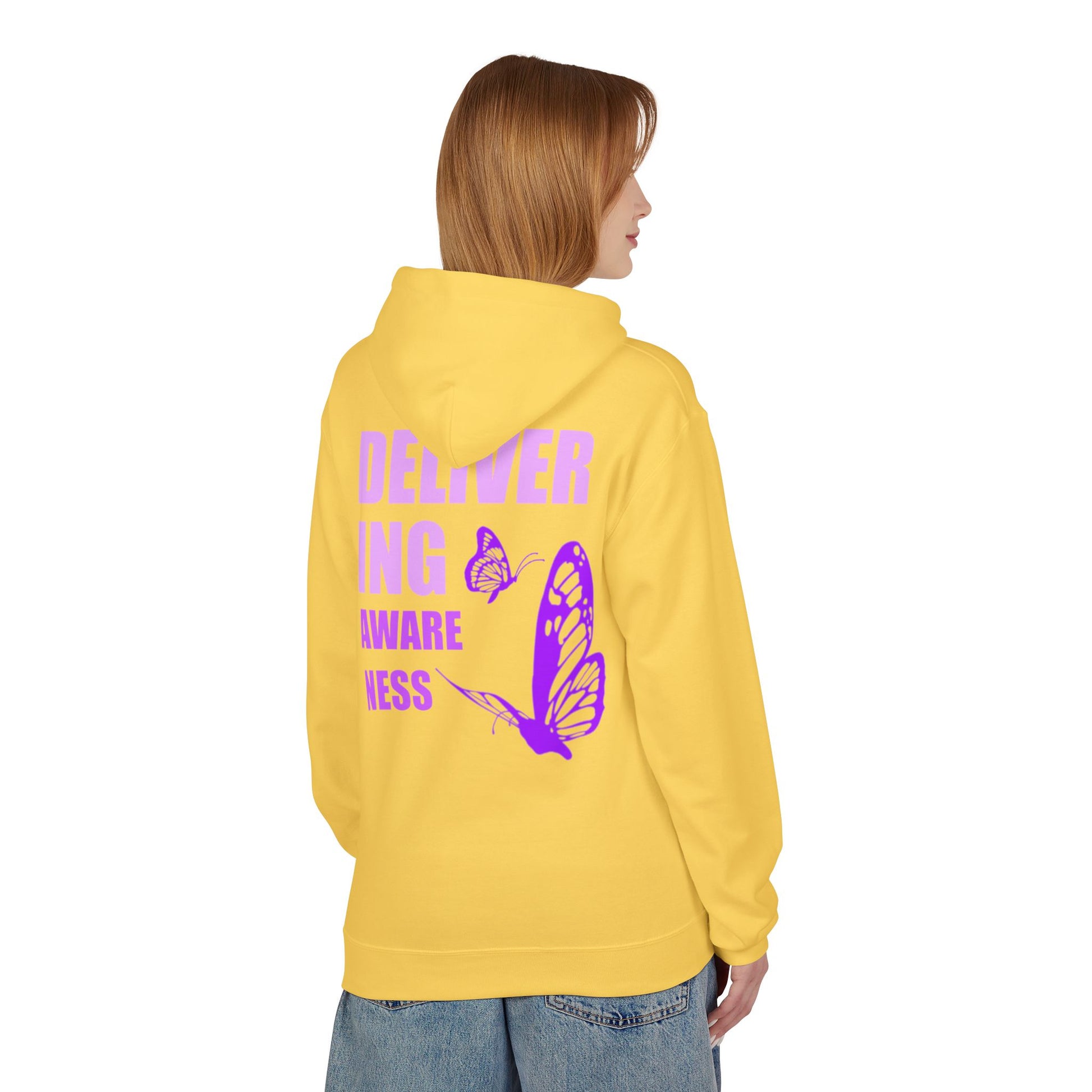 Delivering Awareness Butterfly Hoodie — Lupus Awareness Purple Butterfly Hoodie