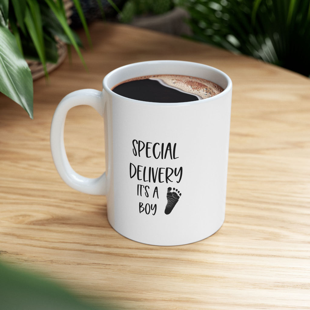 Special Delivery Baby Boy Ceramic Mug - Perfect Daily Inspiration for Coffee Lovers