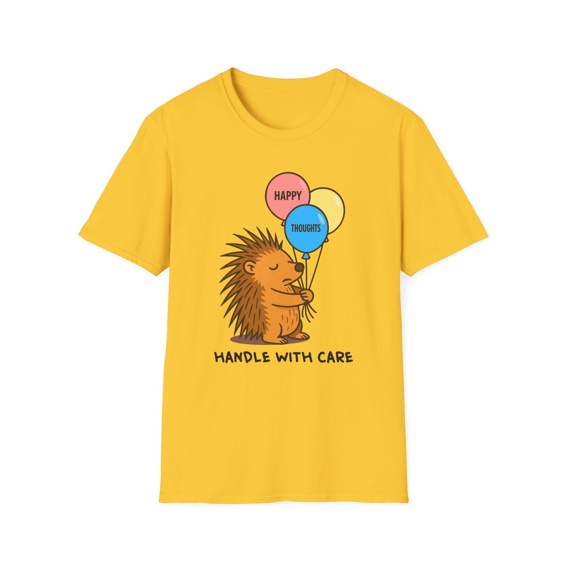 Happy Hedgehog T-Shirt, Cute Animal Tee, Unisex Softstyle Shirt, Gift for Postal Workers & Mail Carriers, Birthday Present, Casual Wear