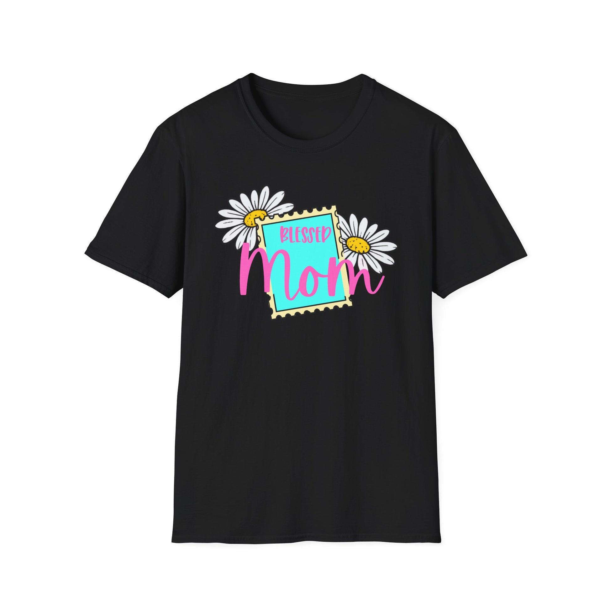 Blessed Mom T-Shirt – Cute Mother’s Day Gift for Mom | Minimalist Stamp Design Mom Tee | Gift for Her, Mama Shirt