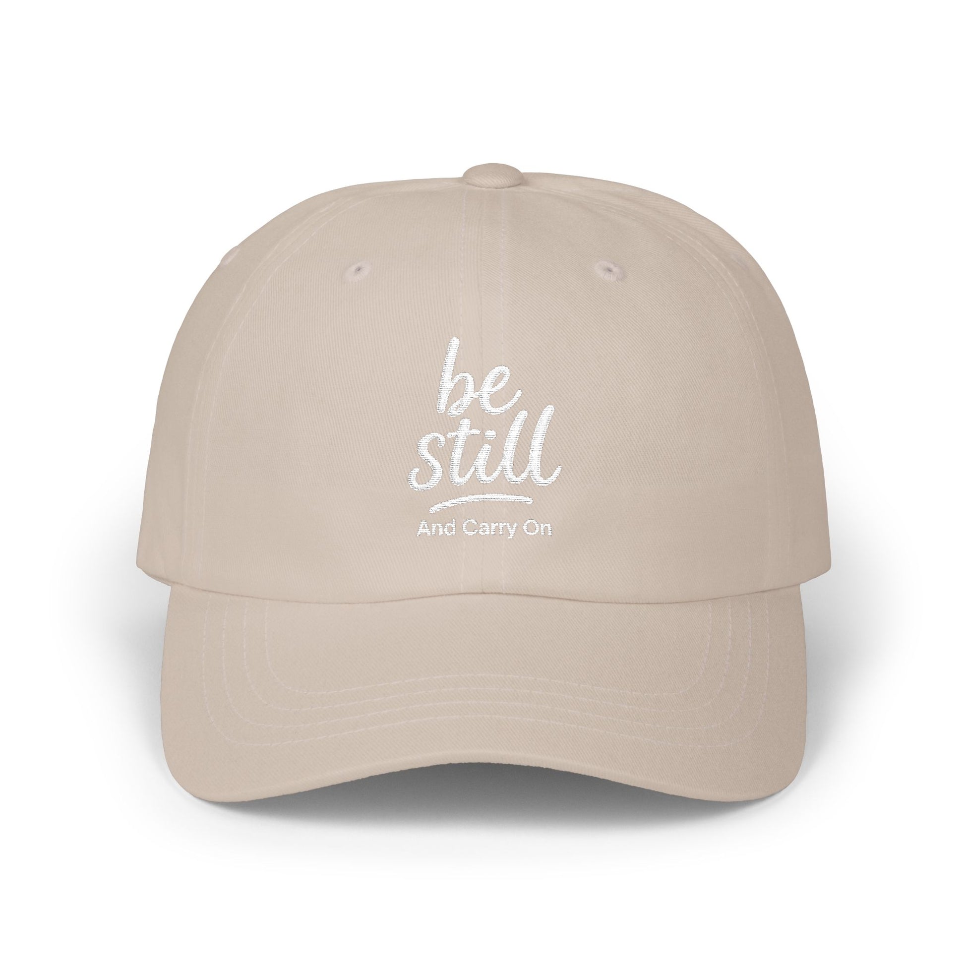 Be Still and Carry On Classic Dad Cap- A simple reminder of faith, calm, and service. Made for everyday heroes who deliver through life’s storms. The perfect gift for friends, family, and coworkers who embody quiet strength.