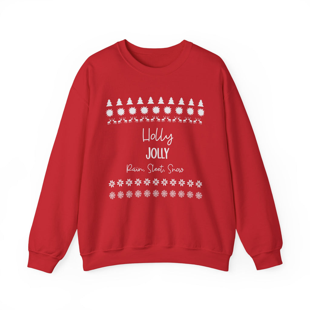 Holly, Jolly, Festive Crewneck Sweatshirt | Holly Jolly Christmas Sweatshirt, Postal Holiday Sweater, Unisex Christmas Sweatshirt, Cozy Winter Apparel