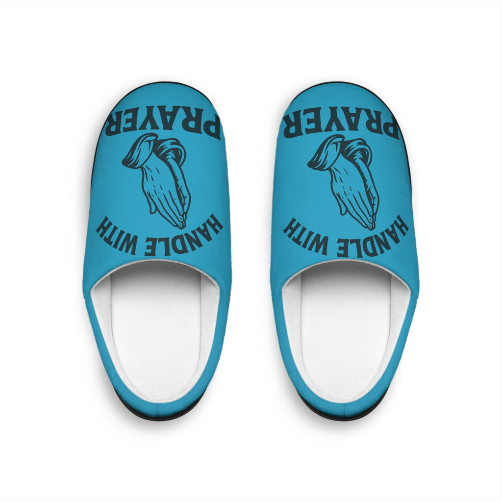 Pray with Handled Indoor Slippers for Comfortable Living, Cozy House Shoes, Relaxation Gift, Men’s Footwear, Prayer Theme Slippers