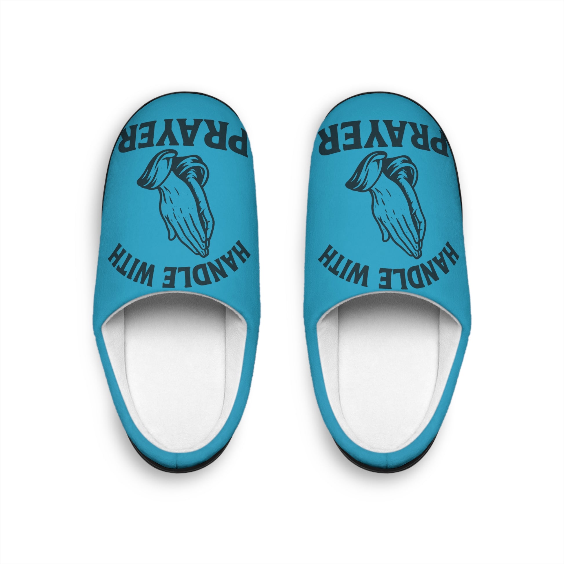 Pray with Handled Indoor Slippers for Comfortable Living, Cozy House Shoes, Relaxation Gift, Men’s Footwear, Prayer Theme Slippers