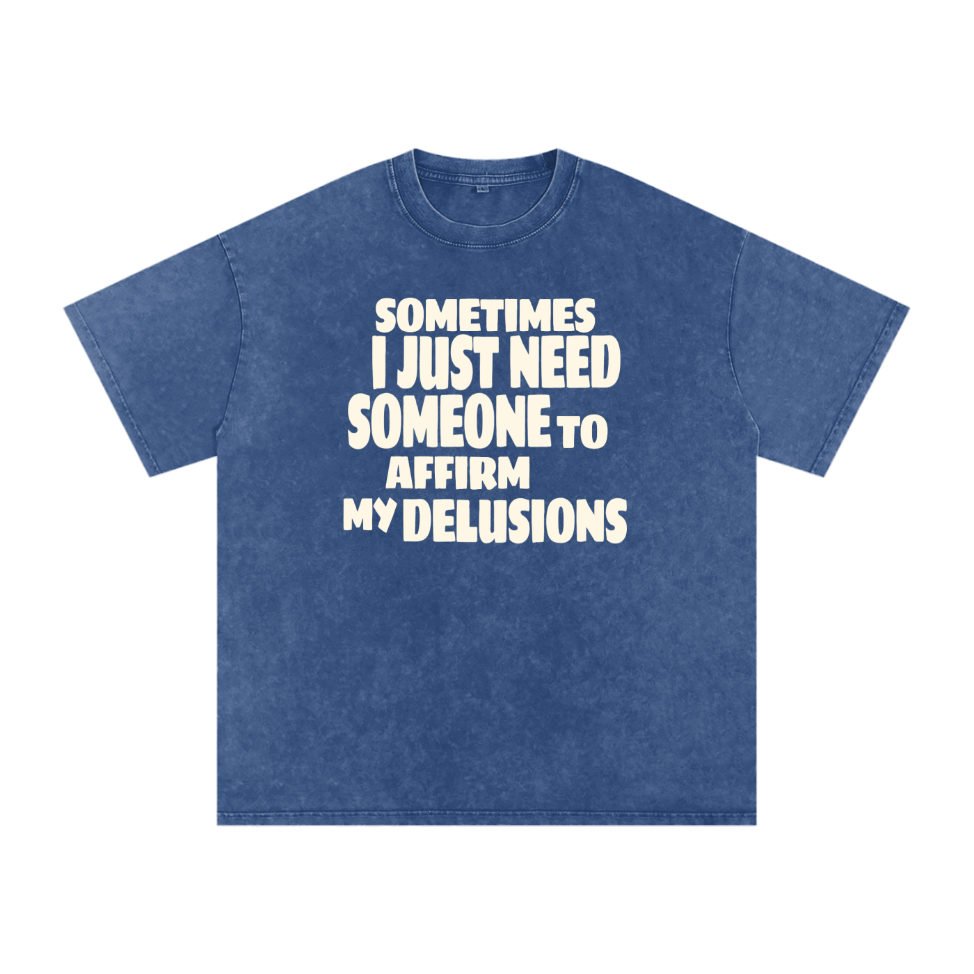Affirm My Delusions Snow Washed Oversized Cotton T-Shirt
