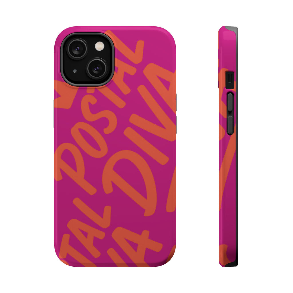 Postal Diva Magnetic Phone Case, Bold Colorful Phone Cover, Phone Case for Postal Divas, Unique Gift for Her, Trendy Smartphone Accessory