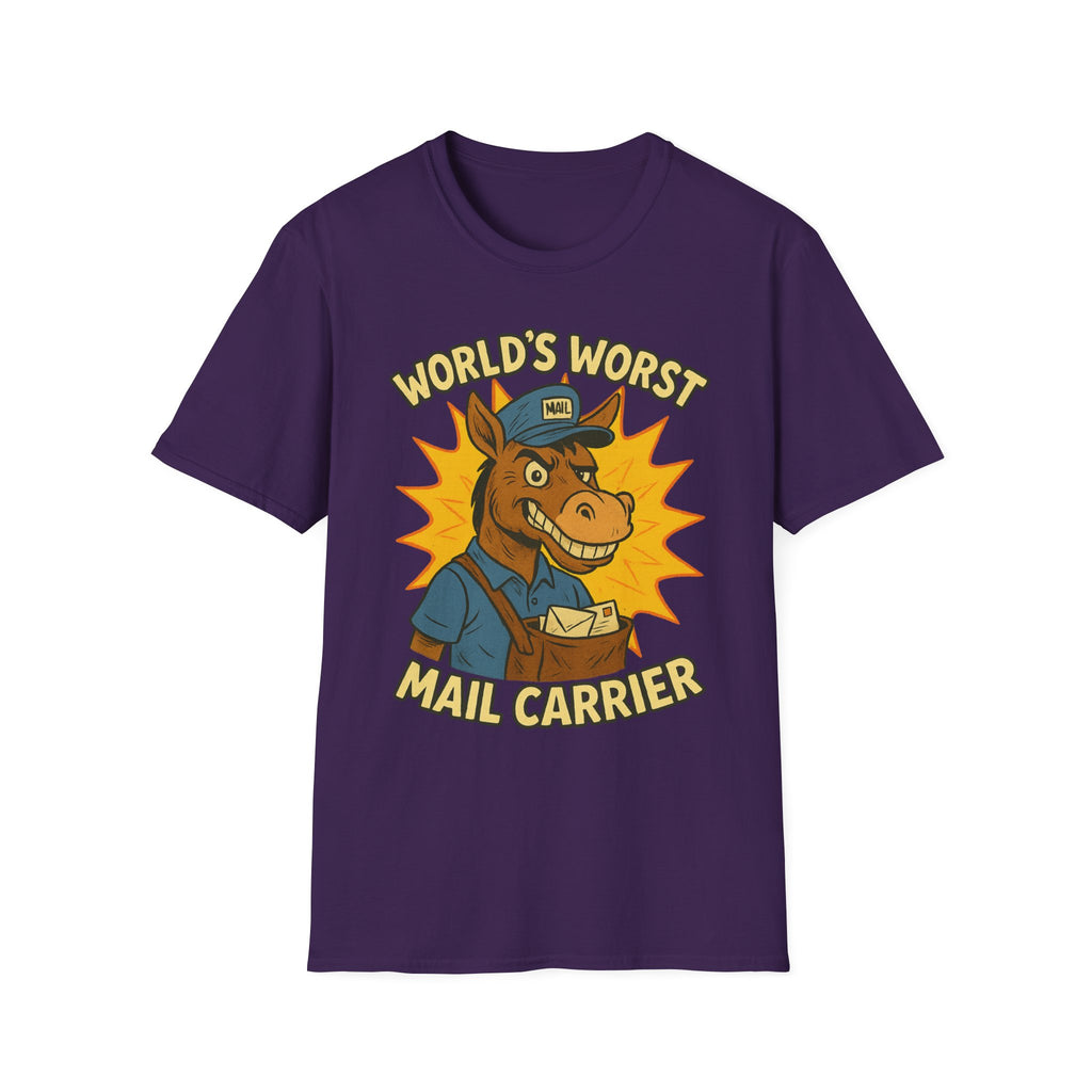 World's Worst Mail Carrier T-Shirt, Funny Gift for Mailman, Humorous Apparel, Quirky Work Tee, Unisex Softstyle Shirt
