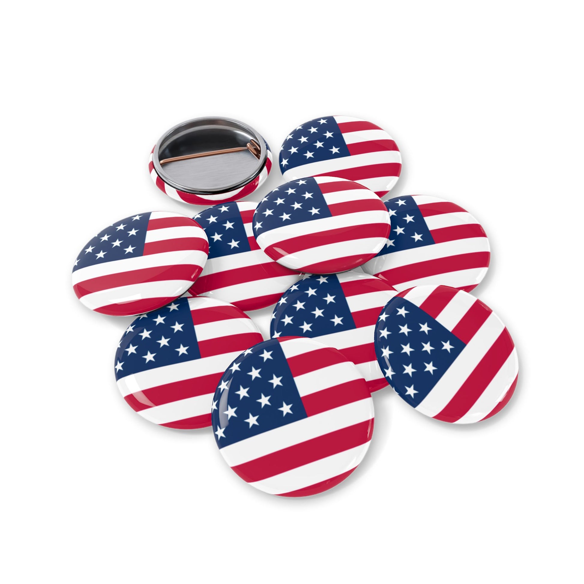 American Flag Round Pin — USA Patriot Button for Jackets, Backpacks & 4th of July