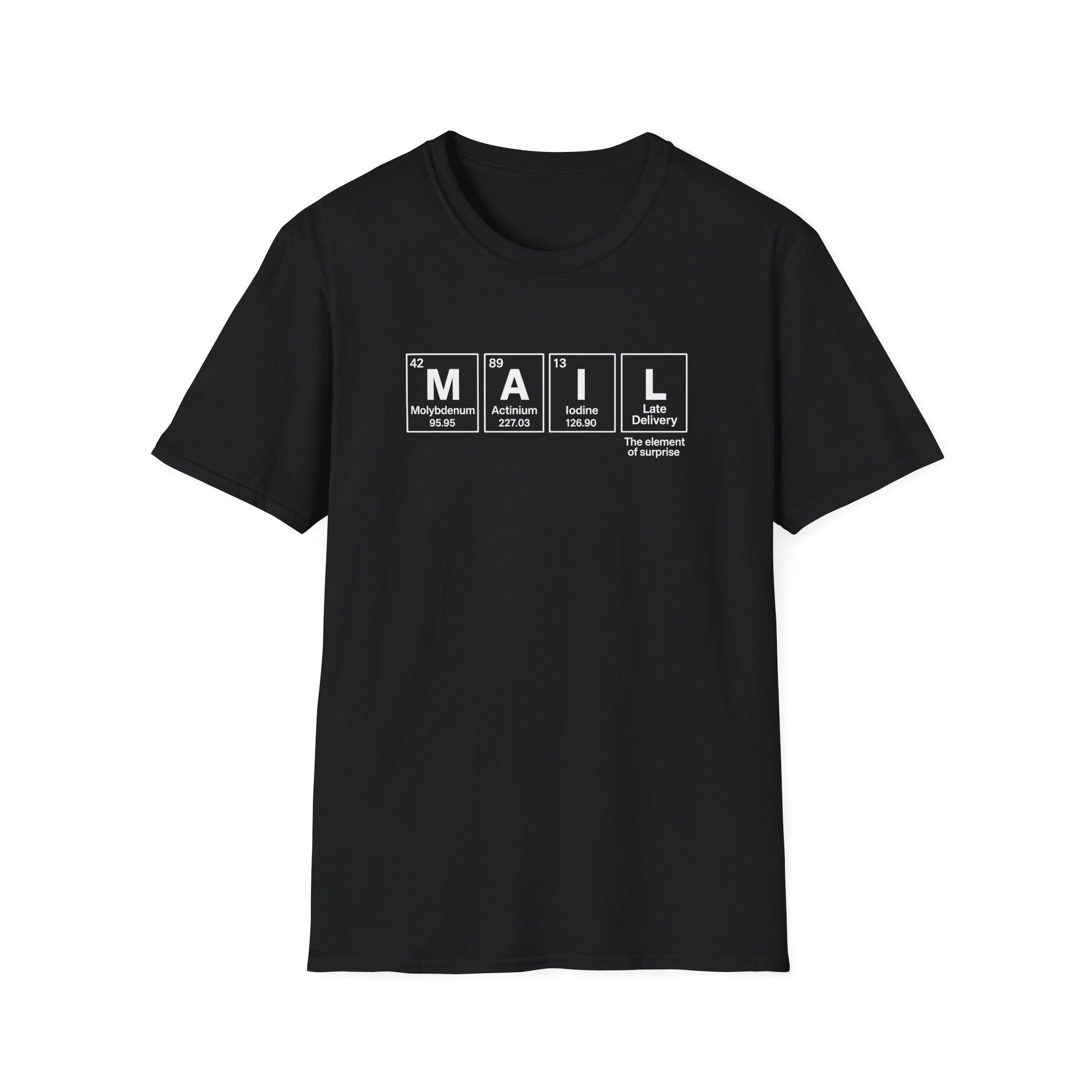 Postal, Chemistry Inspired Unisex T-Shirt - 'MAIL' Graphic Tee, Science Lover Gift, Casual Wear, Birthday Present, Unique Apparel