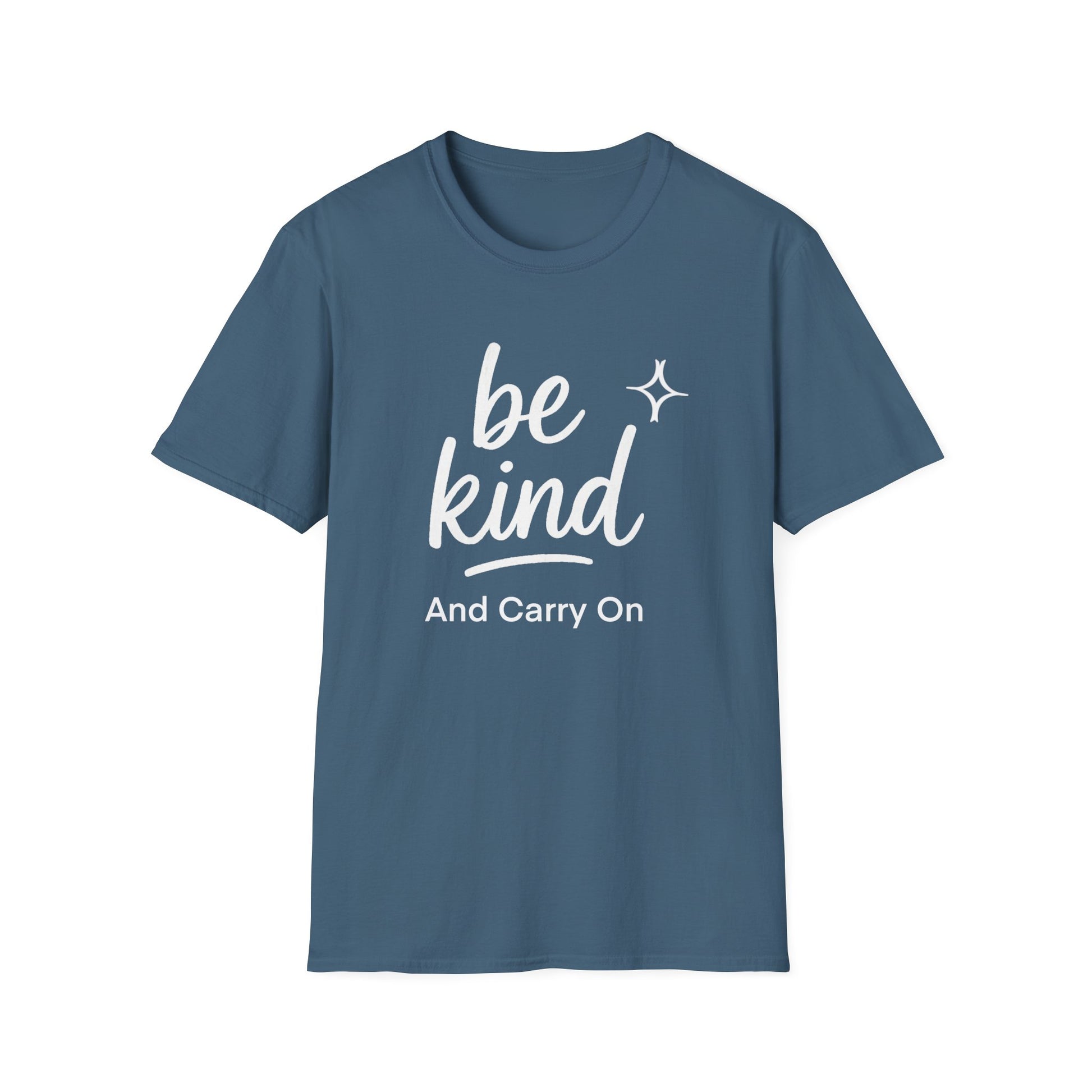 “Be Kind And Carry On” Unisex Softstyle T-Shirt - "Be Kind" Inspirational Postal Tee, Motivational Shirt for Postal Workers &  for Self-Care, Gift for Friends, Positive Vibes, Everyday Wear
