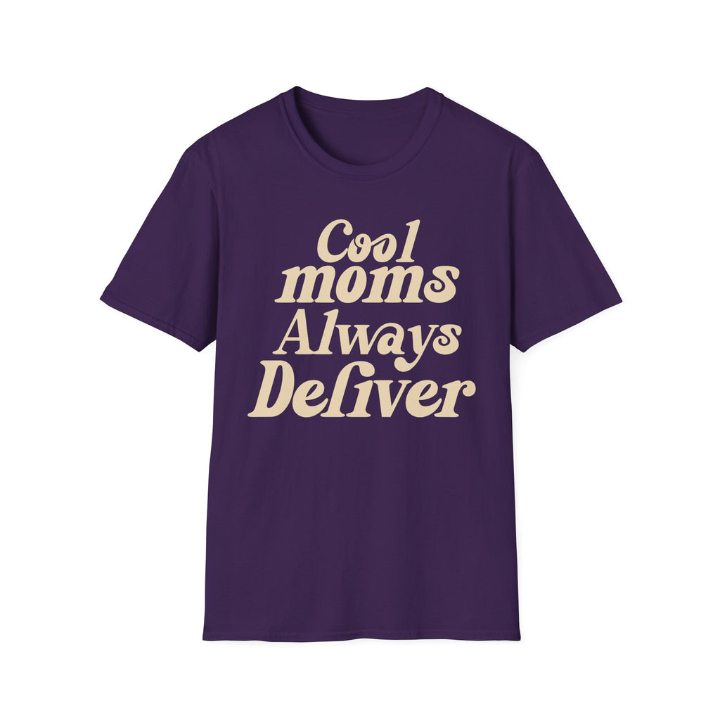 Cool Moms Always Deliver T-Shirt — Funny graphic tee for postal workers, gift idea for mom