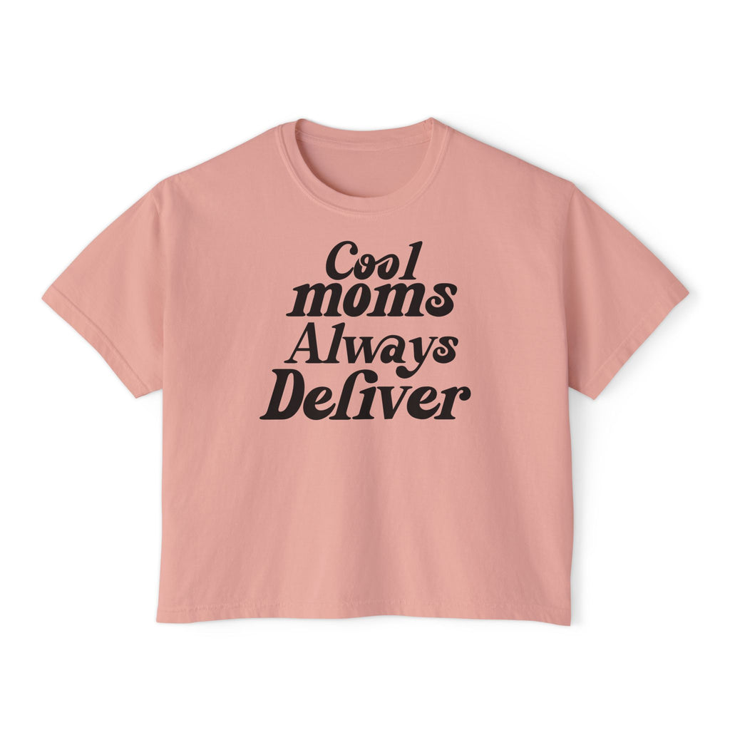 Cool Moms Always Deliver Boxy Tee – Funny Mail Worker Shirt, Postal Mom Gift, Cute Delivery Worker T-Shirt, Relaxed Fit Women’s Tee