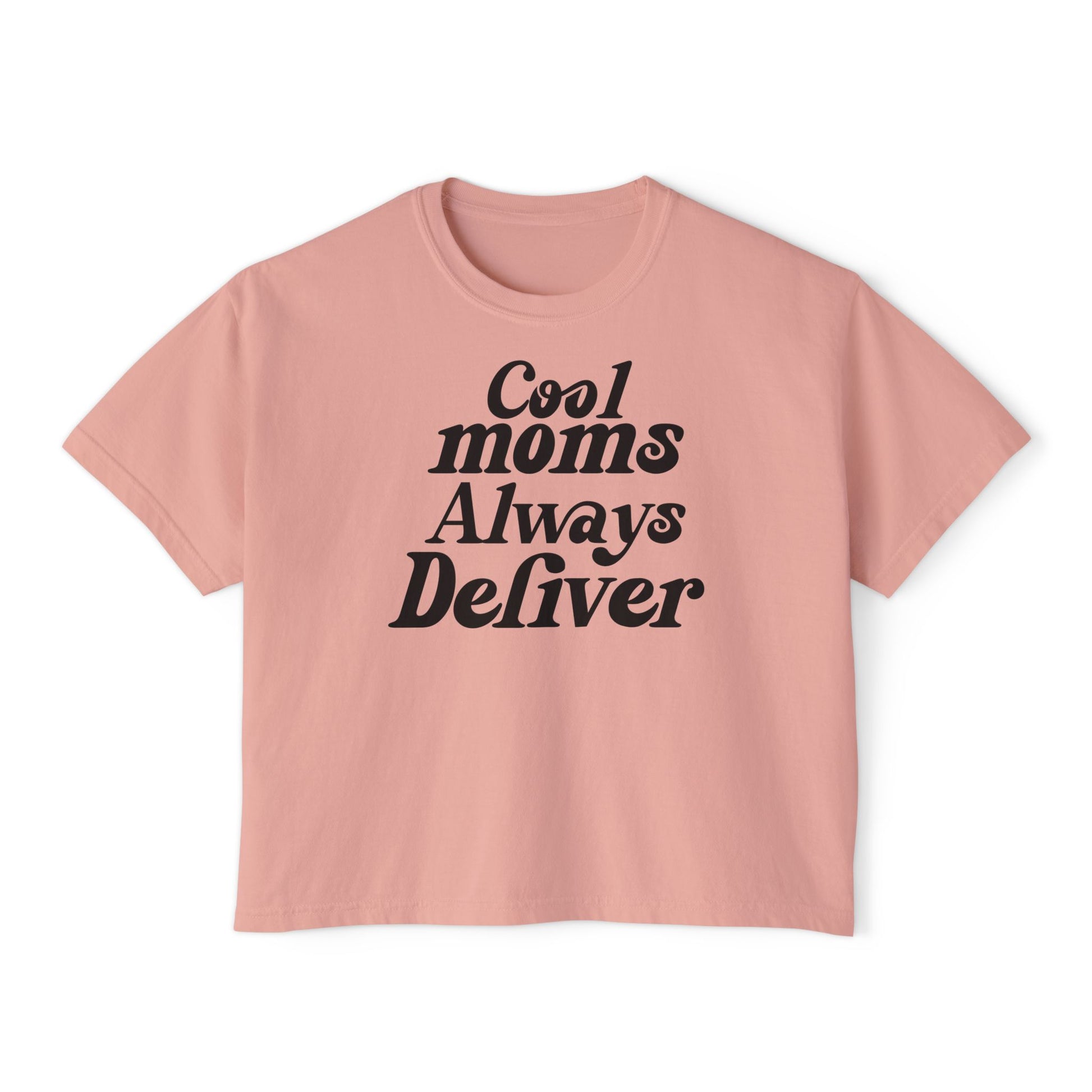Cool Moms Always Deliver Boxy Tee – Funny Mail Worker Shirt, Postal Mom Gift, Cute Delivery Worker T-Shirt, Relaxed Fit Women’s Tee