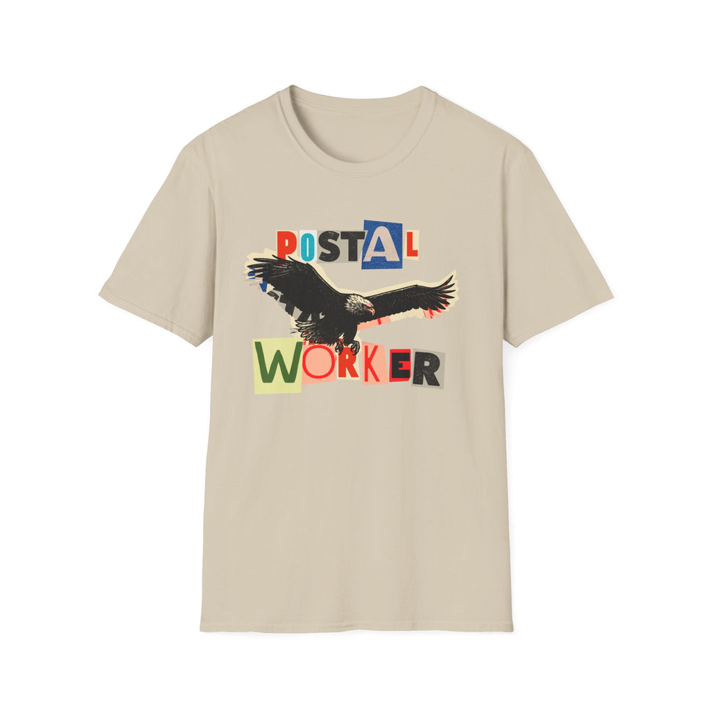 Postal Worker T-Shirt — Retro Collage Eagle Design